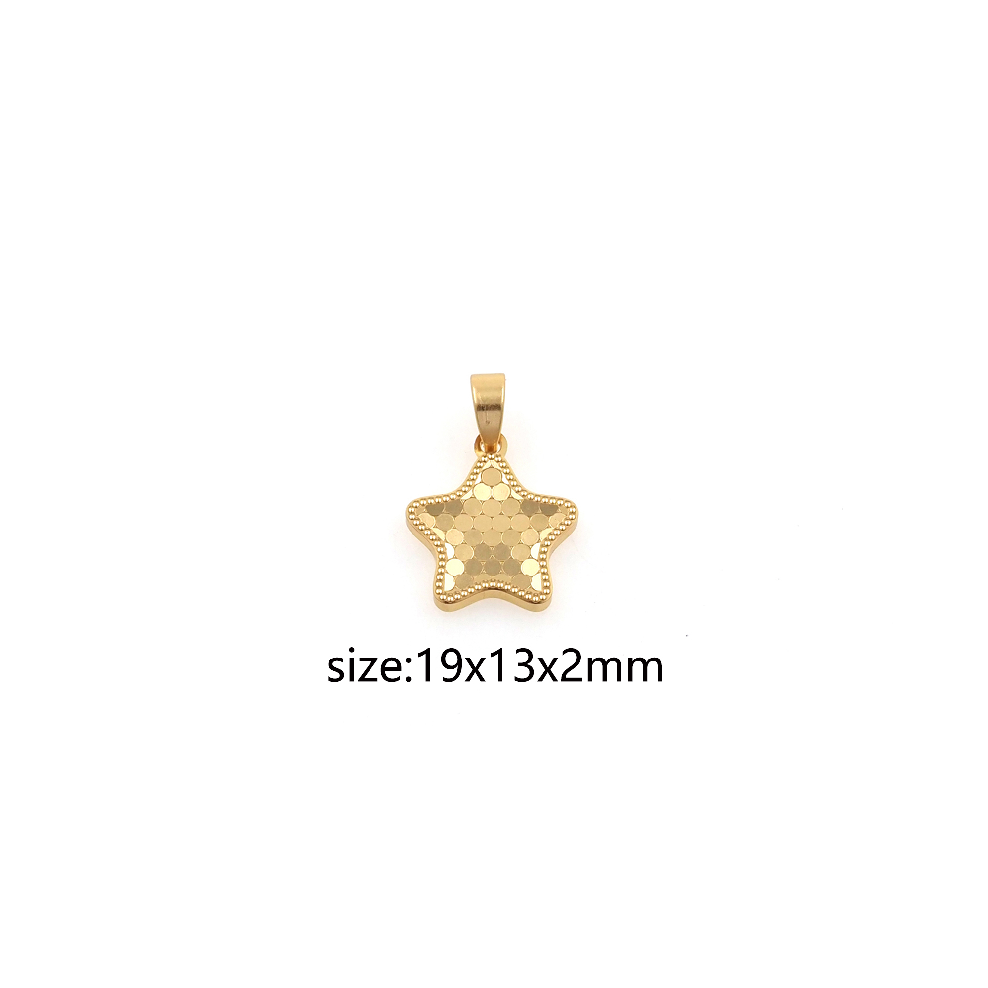 18K Gold Filled Star Pendant,Celestial Charm Earrings Necklace for DIY Jewelry Making Supply