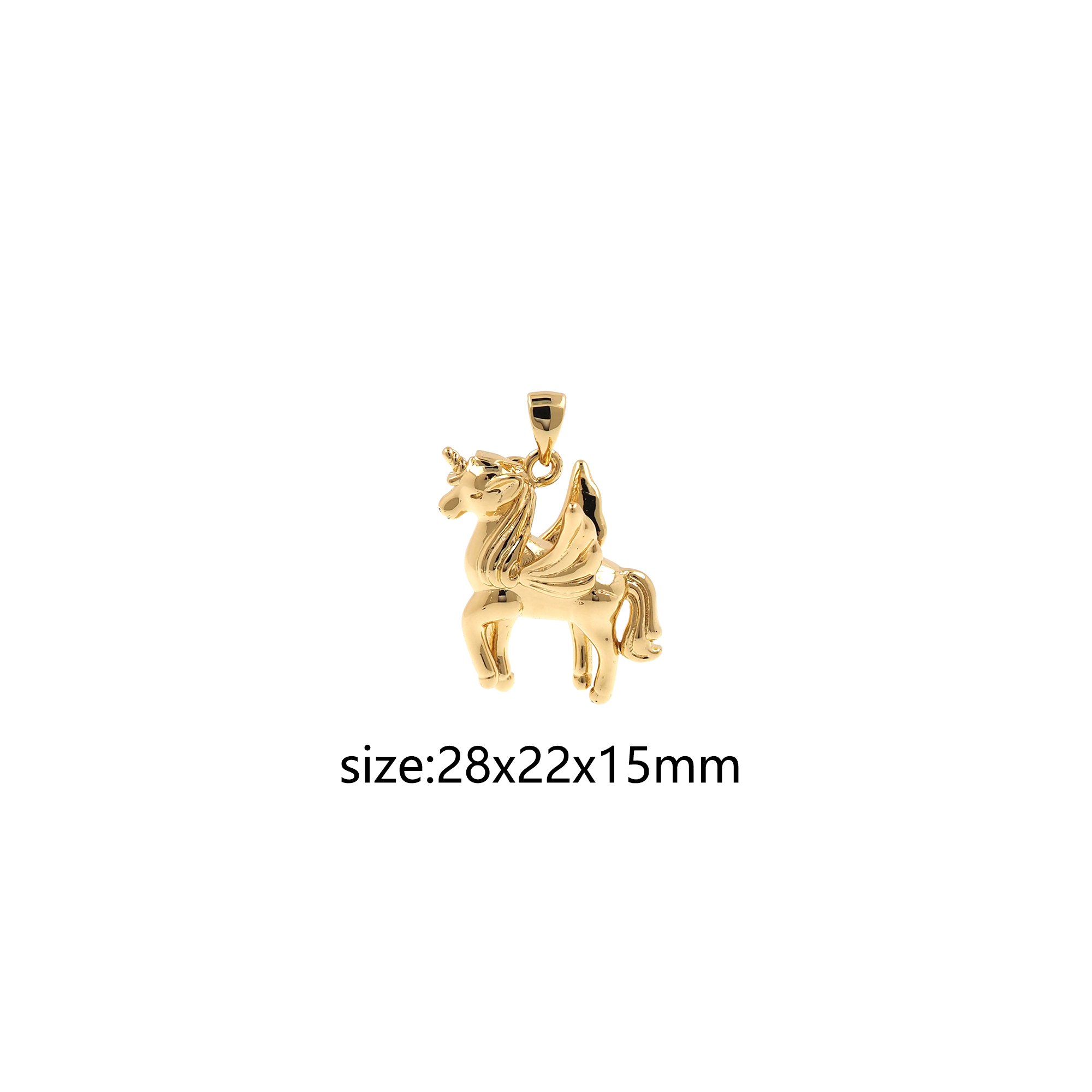 18K Gold Filled Unicorn Pendant,Dainty Unicorn Charm Earrings Necklace for DIY Jewelry Making Supply