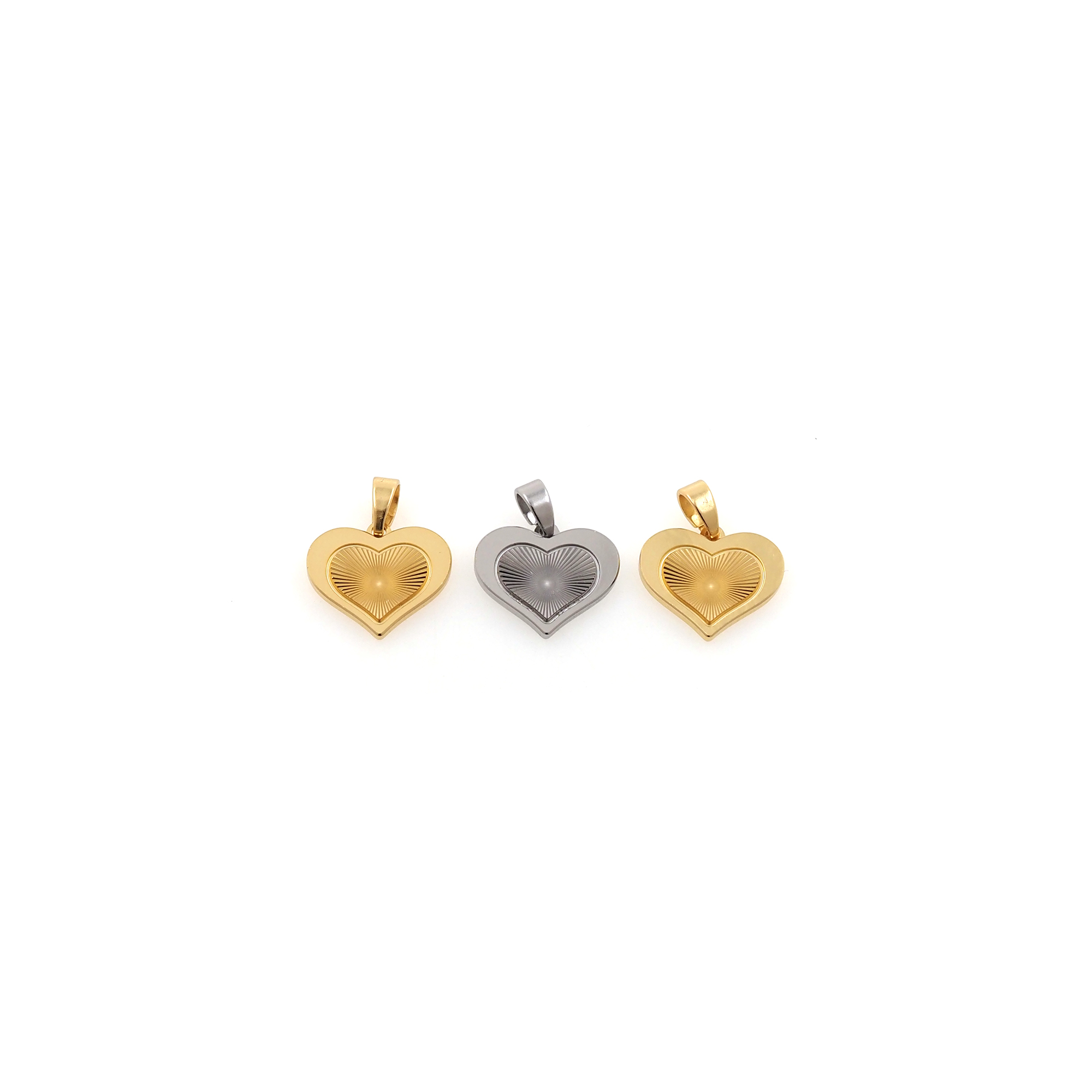 18K Gold Filled Heart Pendant,Dainty Heart Charm Earrings Necklace for DIY Jewelry Making Supply