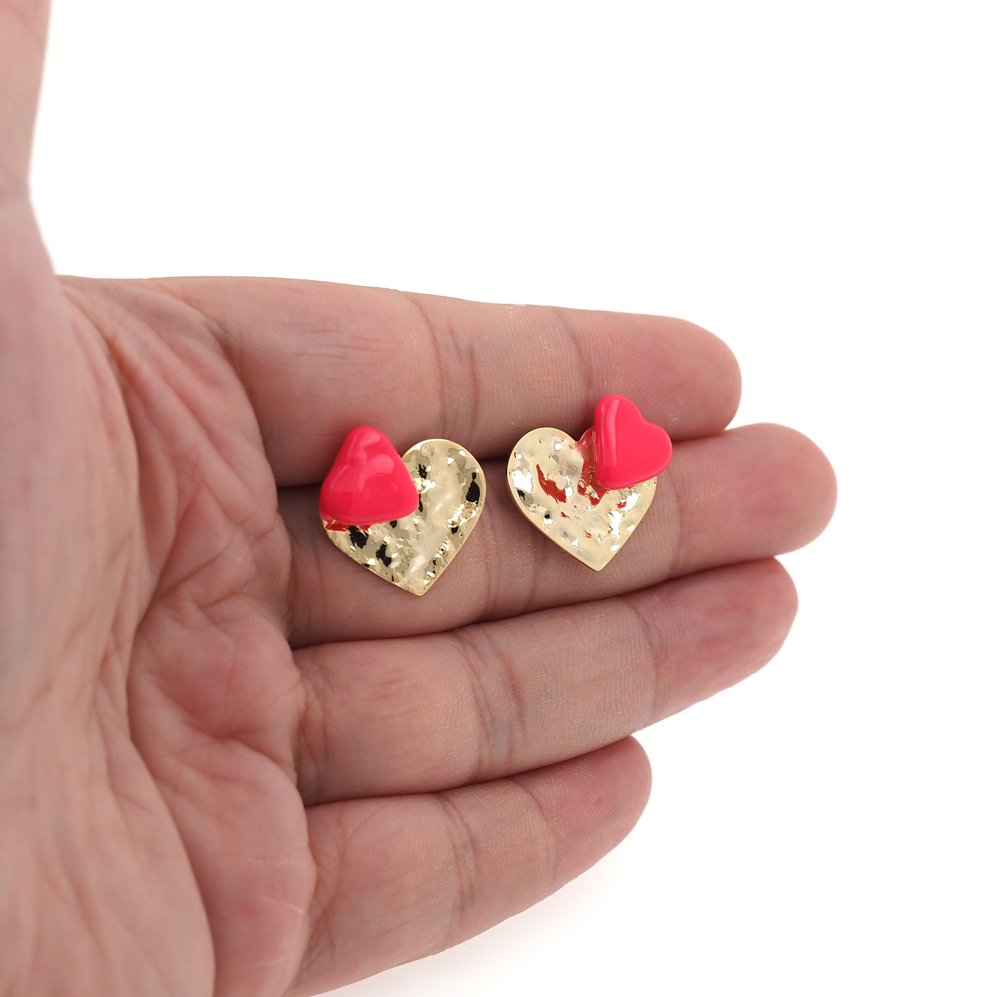 18K Gold Filled Heart Stud Earrings,Heart Earrings,Dainty Earrings,Minimalist Earring,Gift for Wife