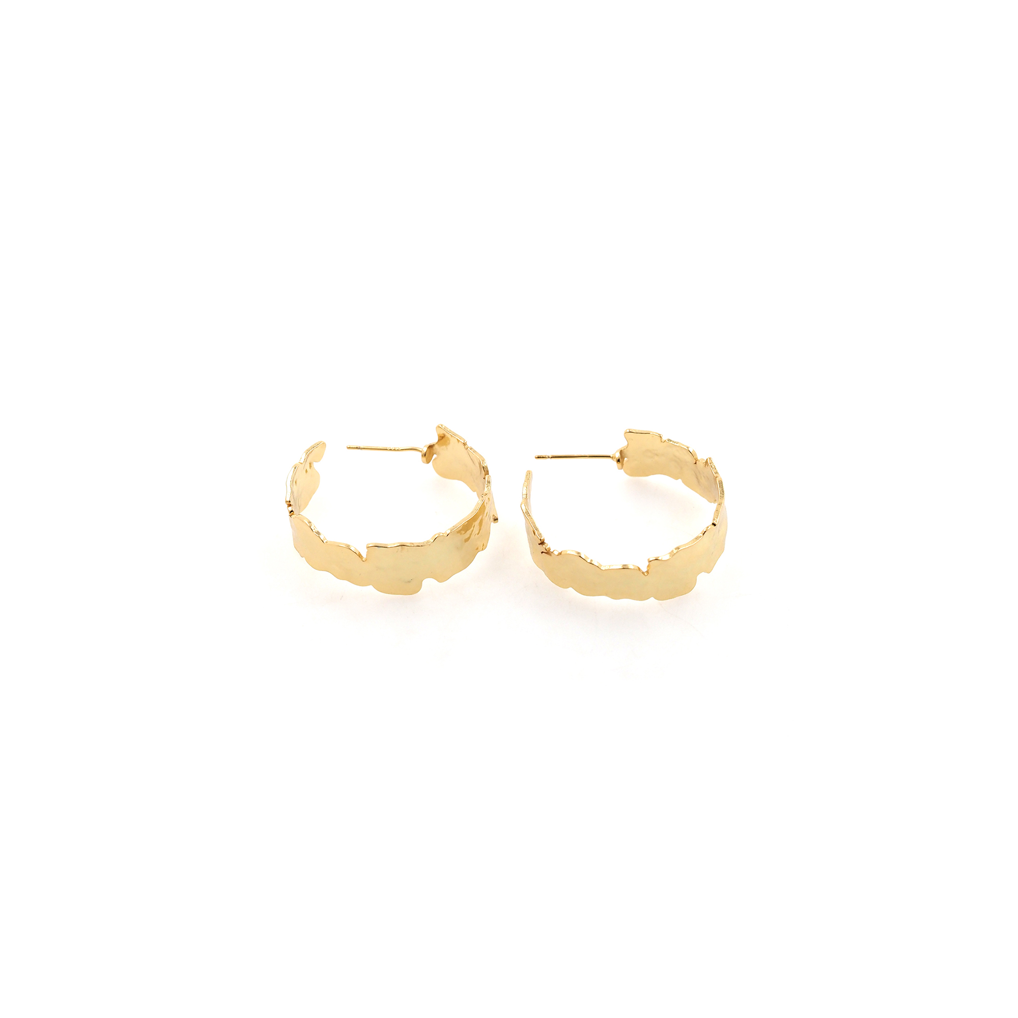 18K Gold Filled Irregular Hoops Earrings,Gold Huggies Hoop Earrings,Minimalist Earrings