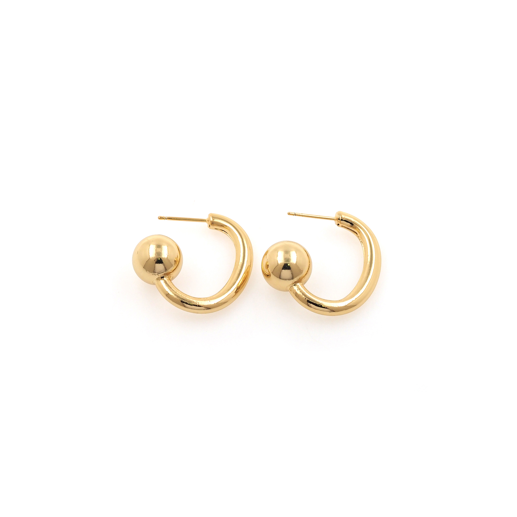 18K Gold Filled Ball Hoop Earrings,Dainty Hoops,Gold Huggies Hoop Earrings,Minimalist Earrings