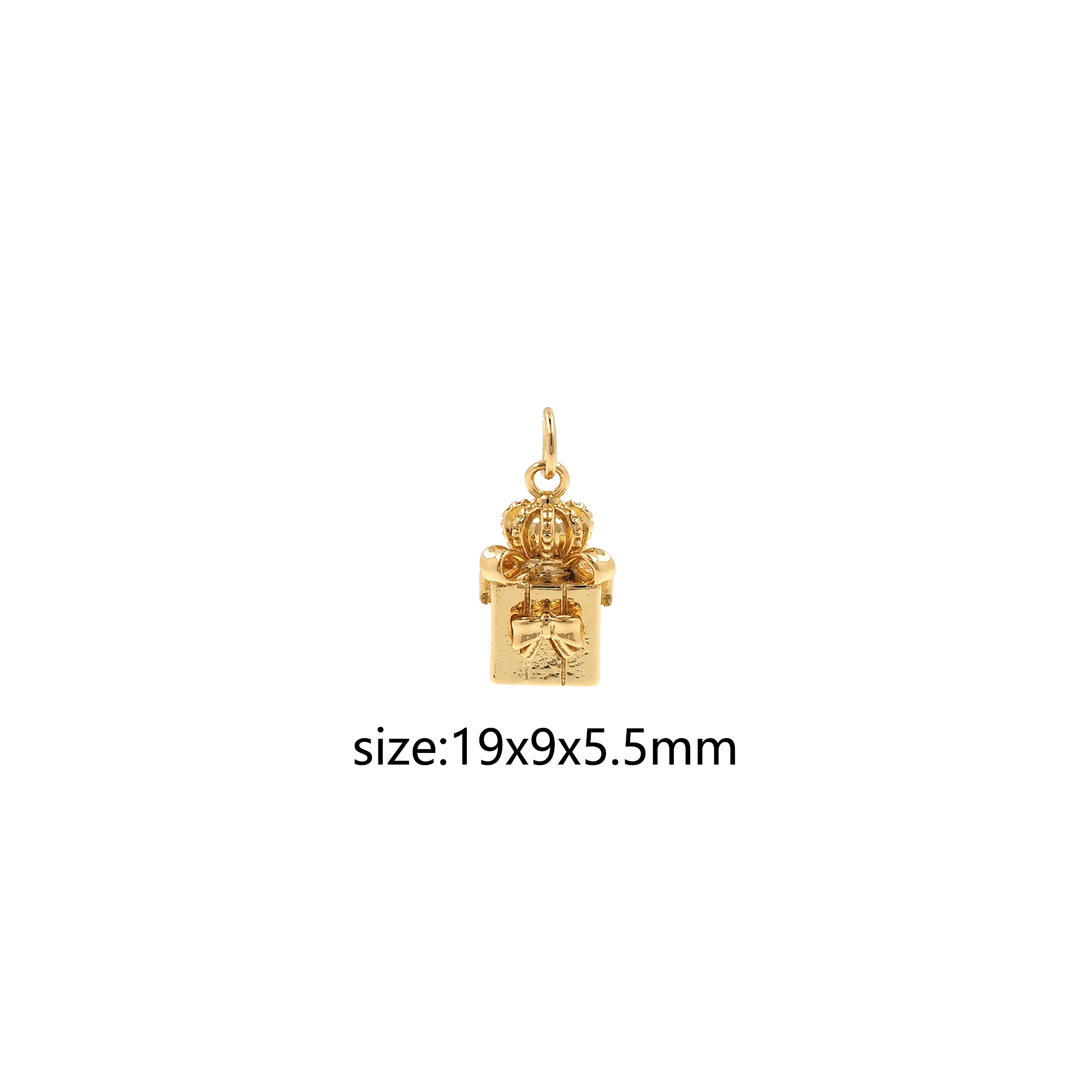 18K Gold Filled Christmas Gift Box Pendant,Dainty Gift Box Charm Earrings Necklace for DIY Jewelry Making Supply