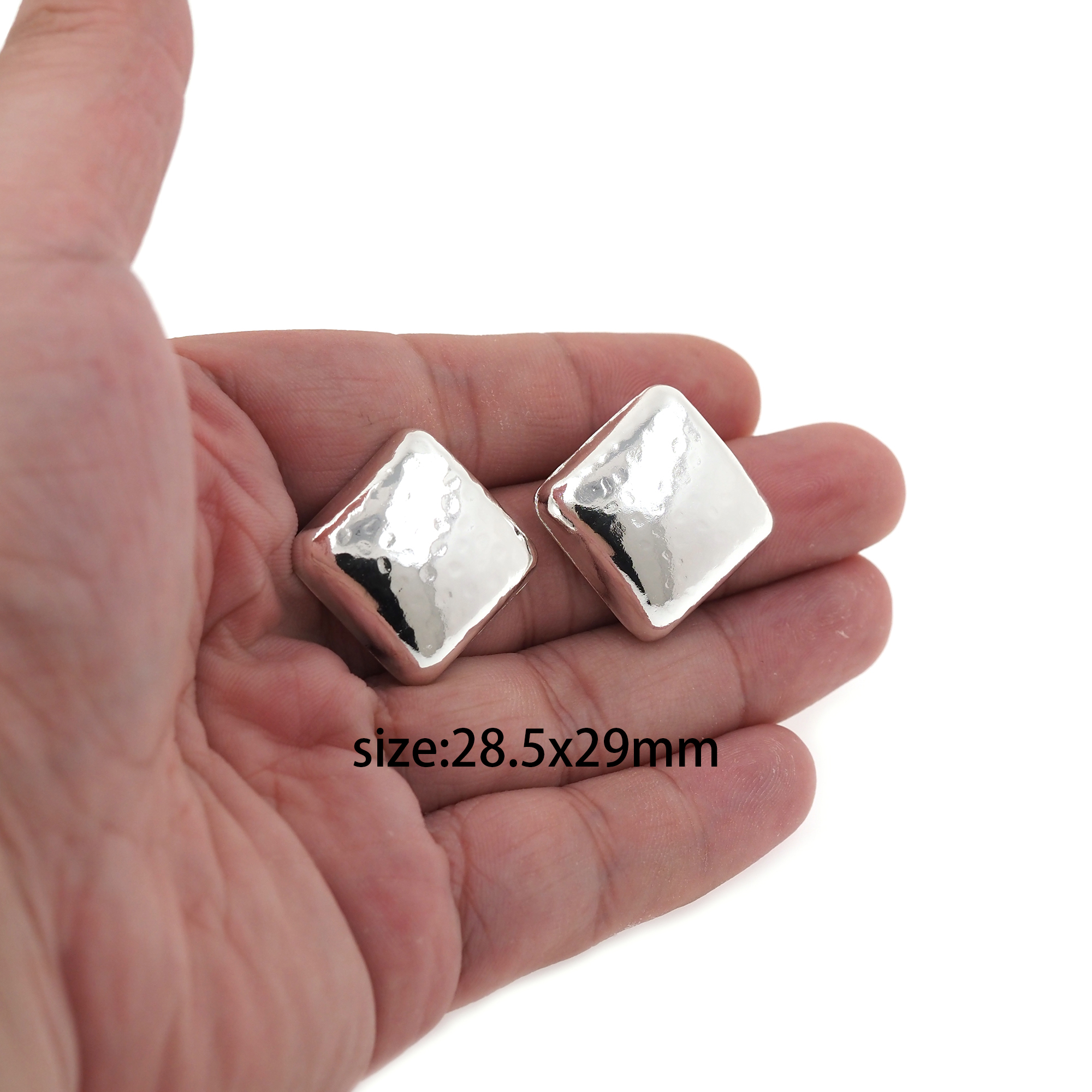 Silver Square Stud Earrings,Square Earrings,Dainty Earrings,Minimalist Earring,Gift for Wife