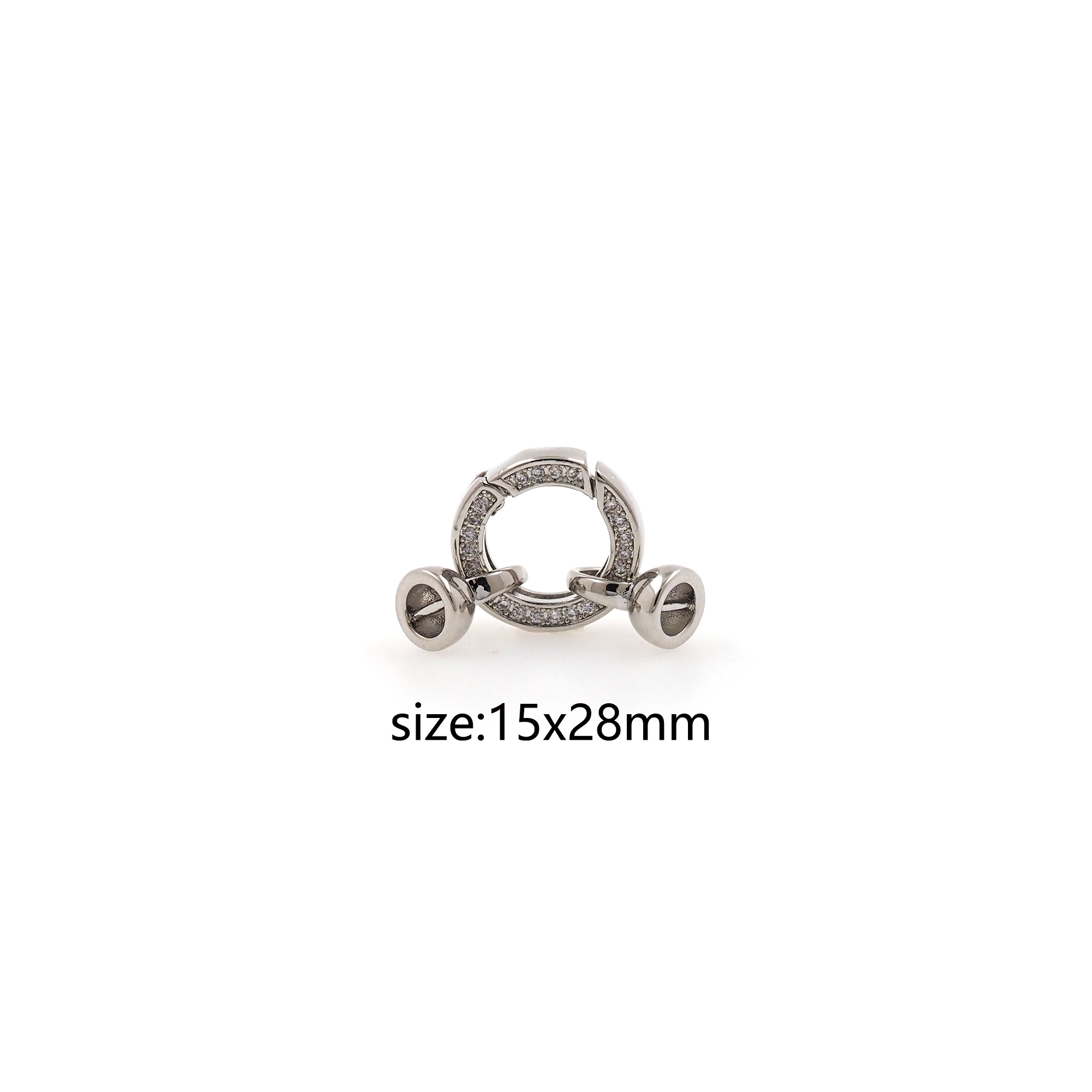 Silver Round Spring Clasp,Push Gate Buckle Bracelet Necklace for DIY Jewelry Finding Necklace Bracelet