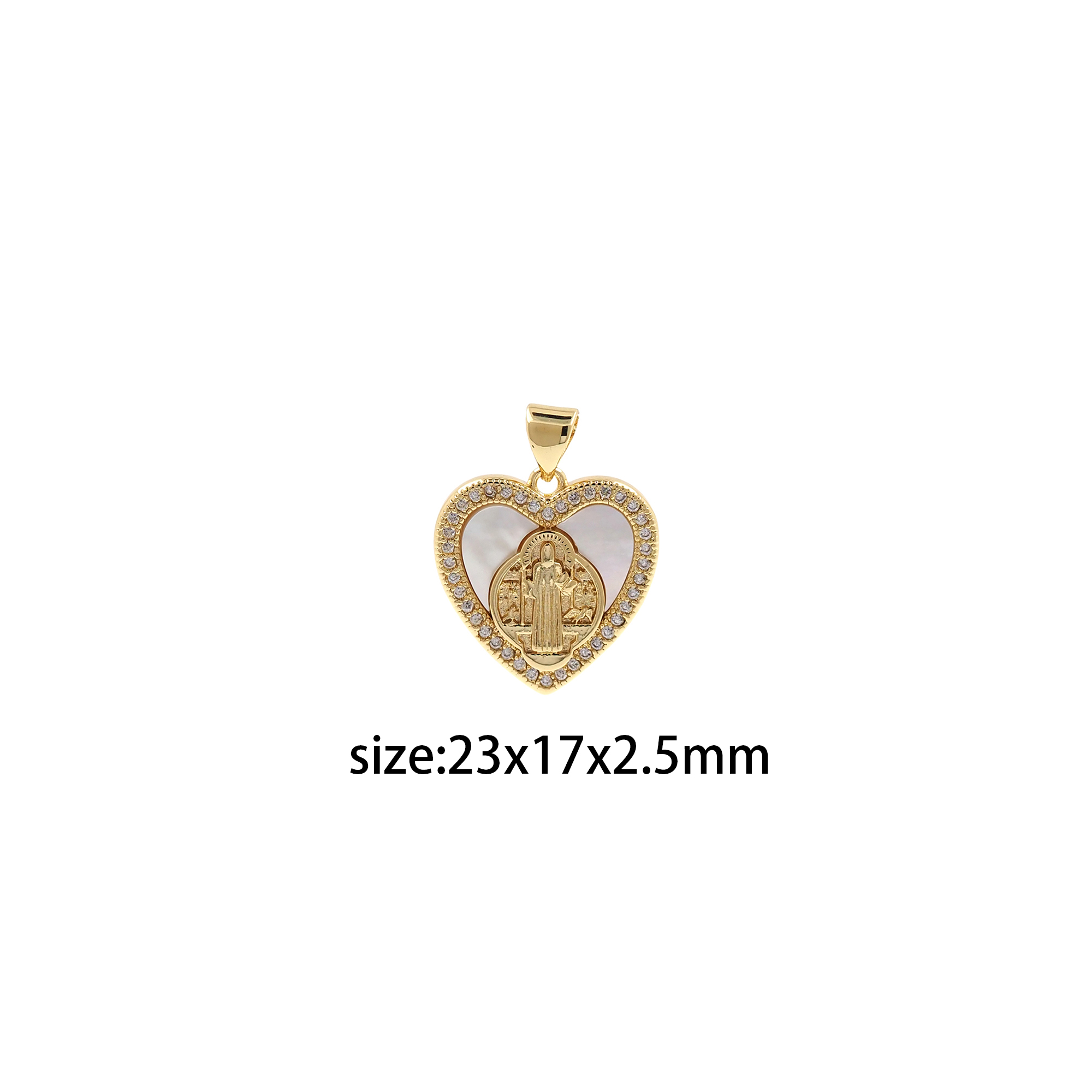 18K Gold Filled Benedict Pendant,Religious Charm Earrings Necklace for DIY Jewelry Making Supply