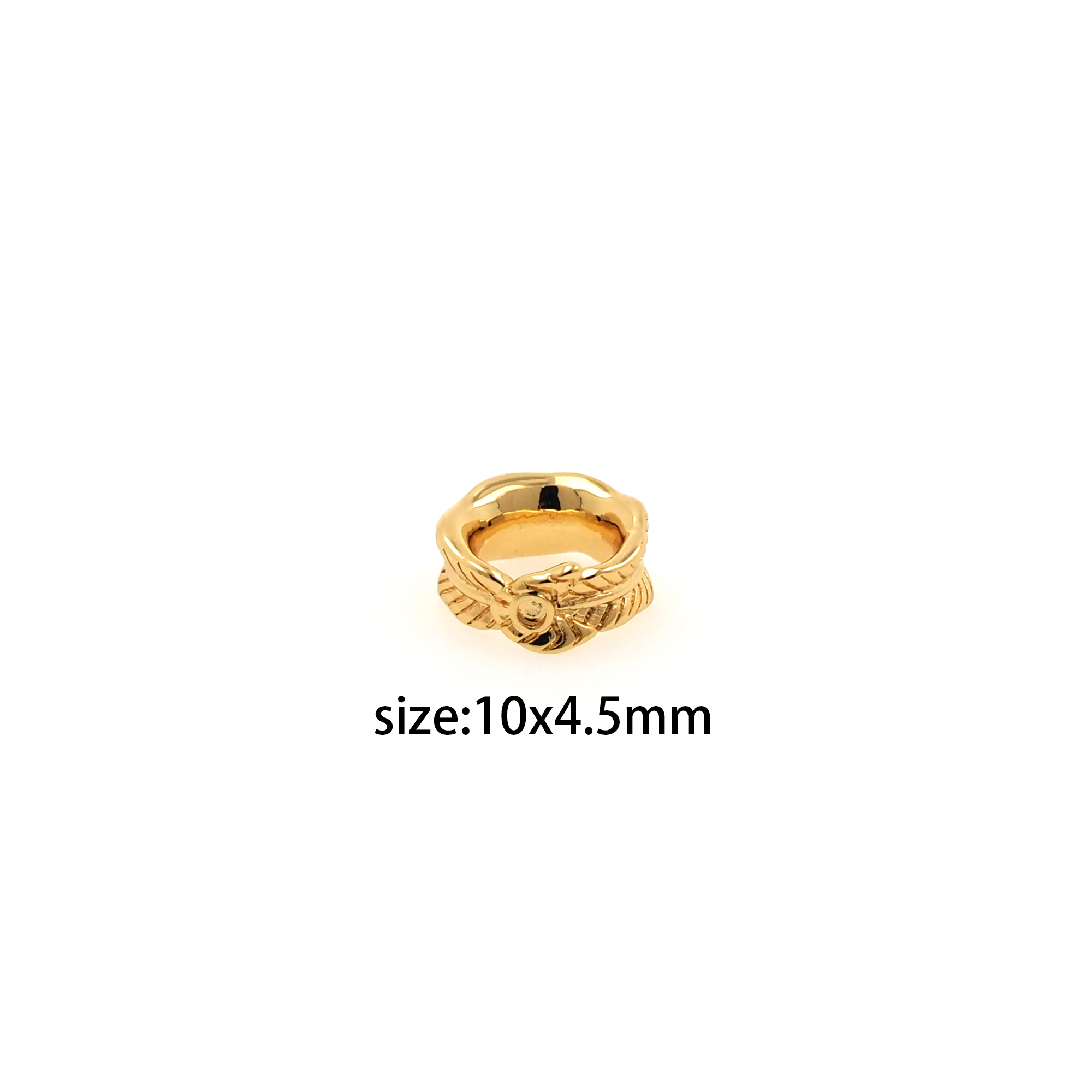 18K Gold Filled Feather Spacer Beads,Dainty Feather Beads for Bracelet Jewelry Necklace Making Supply