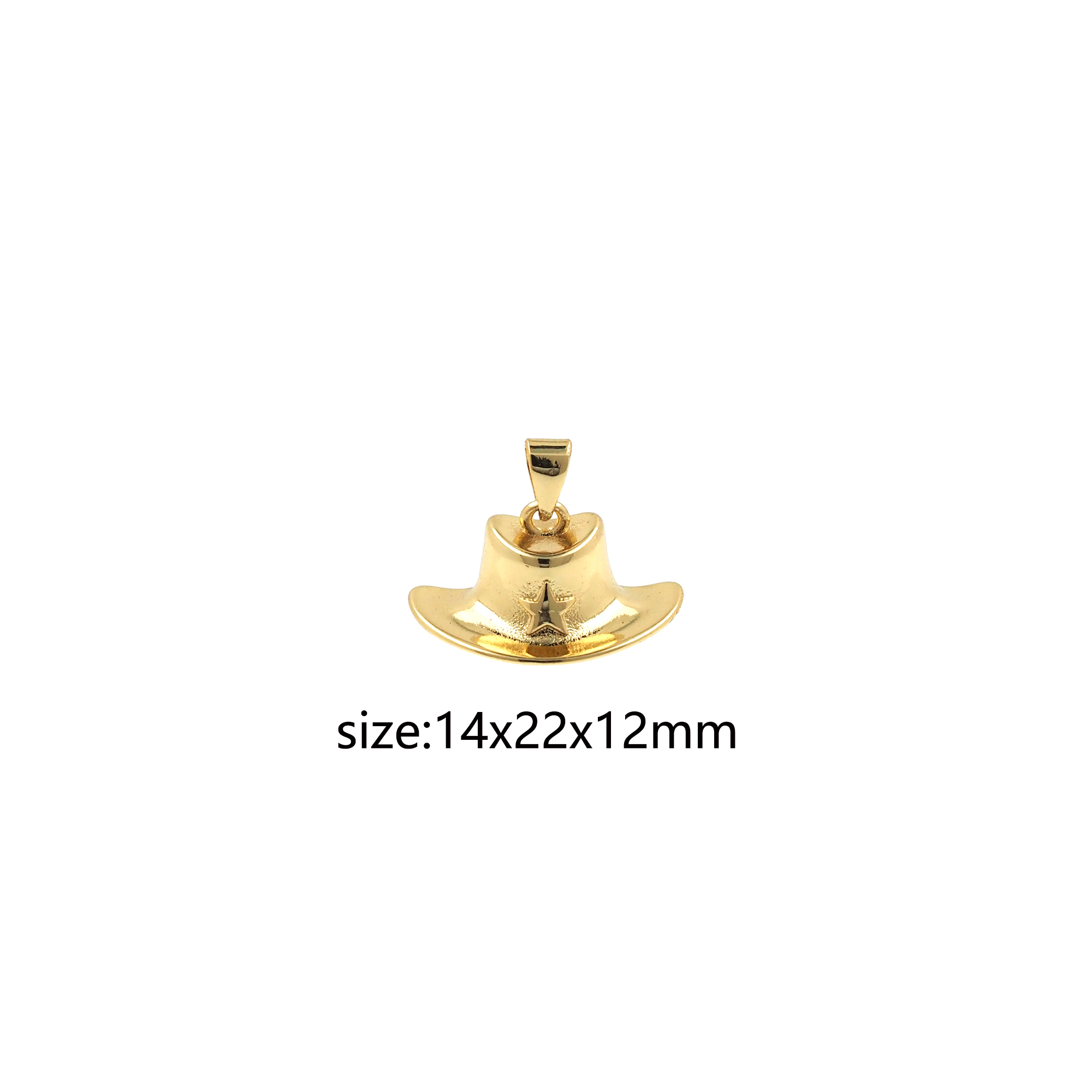 18K Gold Filled Cowboy Hat Pendant,Hat Charm Earrings Necklace for DIY Jewelry Making Supply