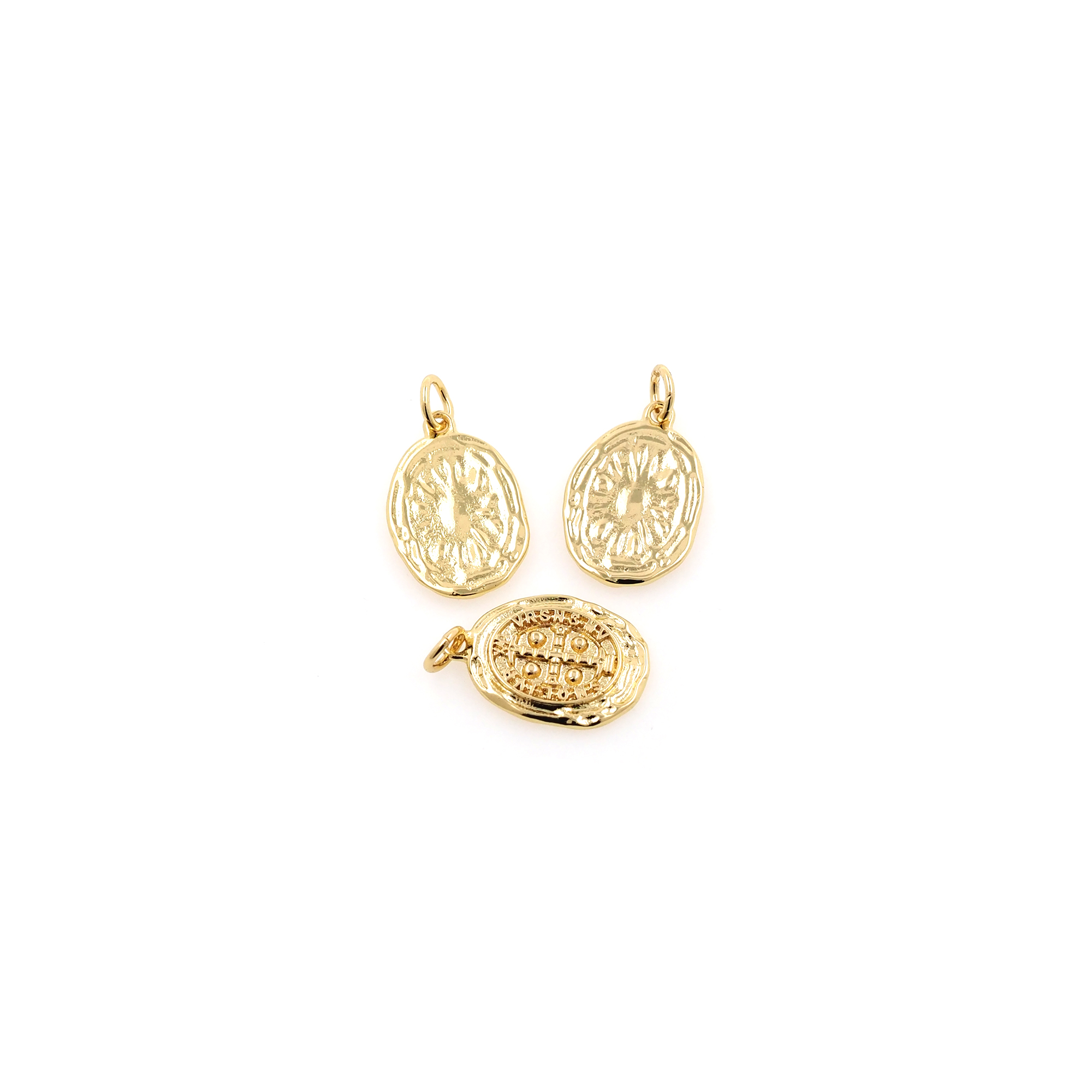 18K Gold Filled Oval Pendant,Dainty Oval Charm Earrings Necklace for DIY Jewelry Making Supply