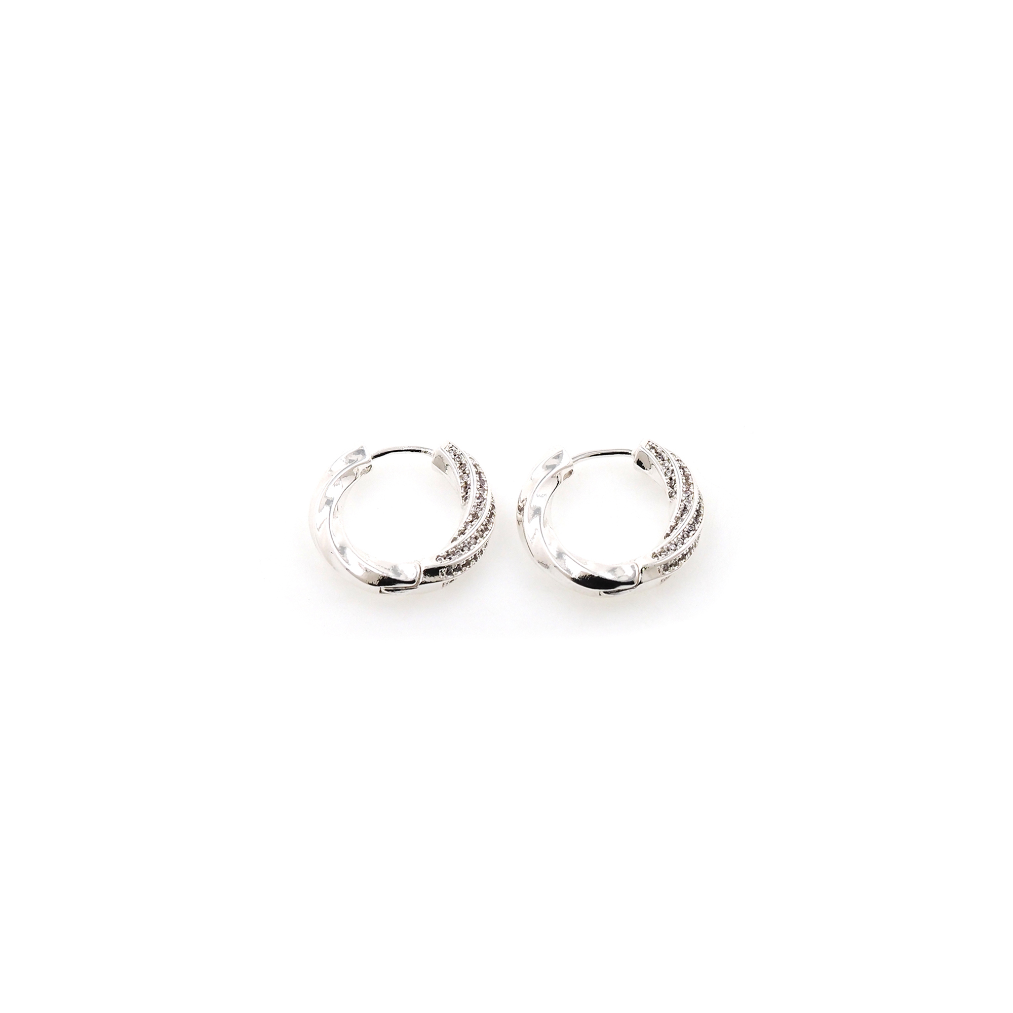 Silver Round Hoops Earrings,Twist Earring,Silver Huggies Hoop Earrings,Minimalist Earrings,Dainty Hoops
