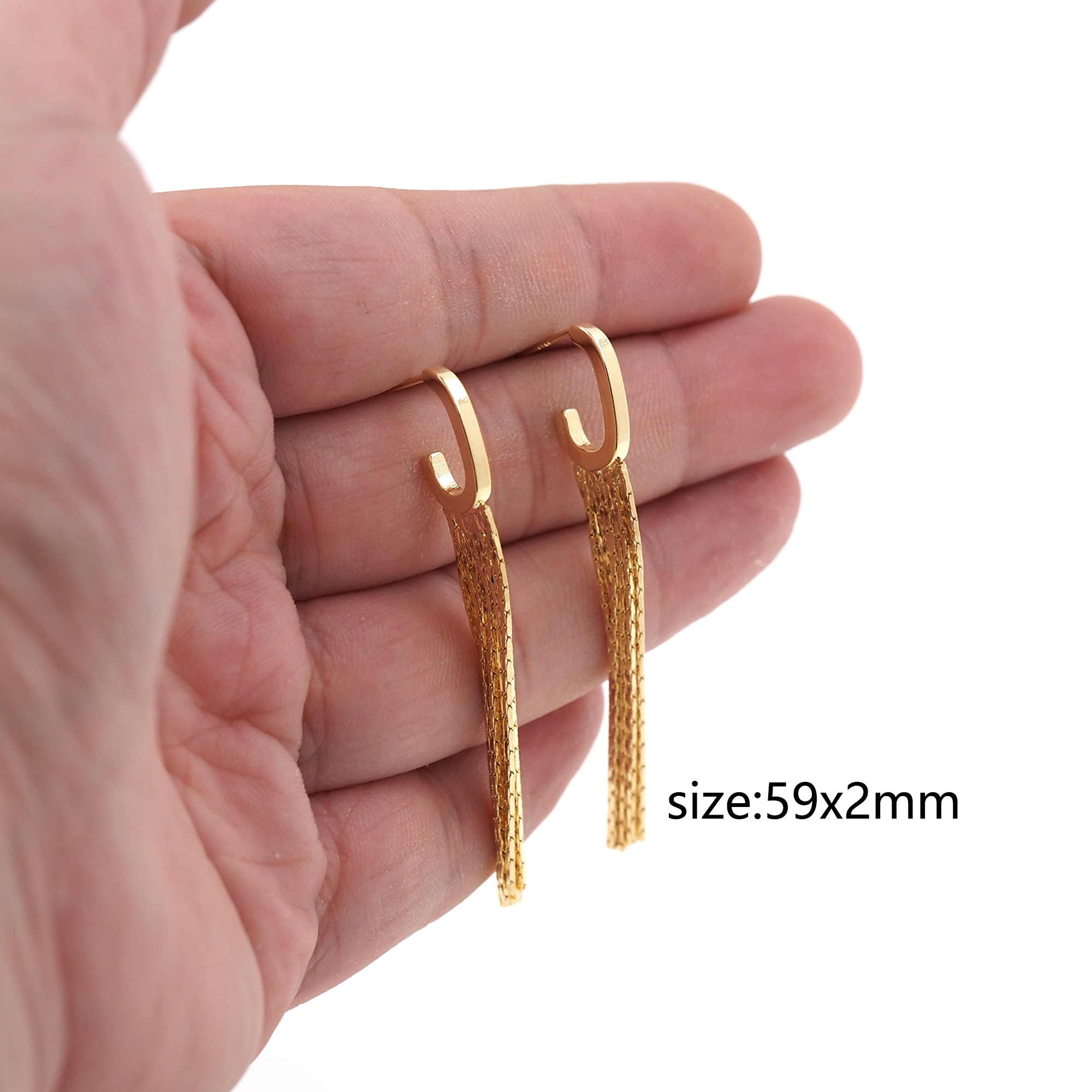 18K Gold Filled Fringe Stud Earrings,Tassel Stud,Dainty Earrings,Minimalist Earring,Gift for Wife