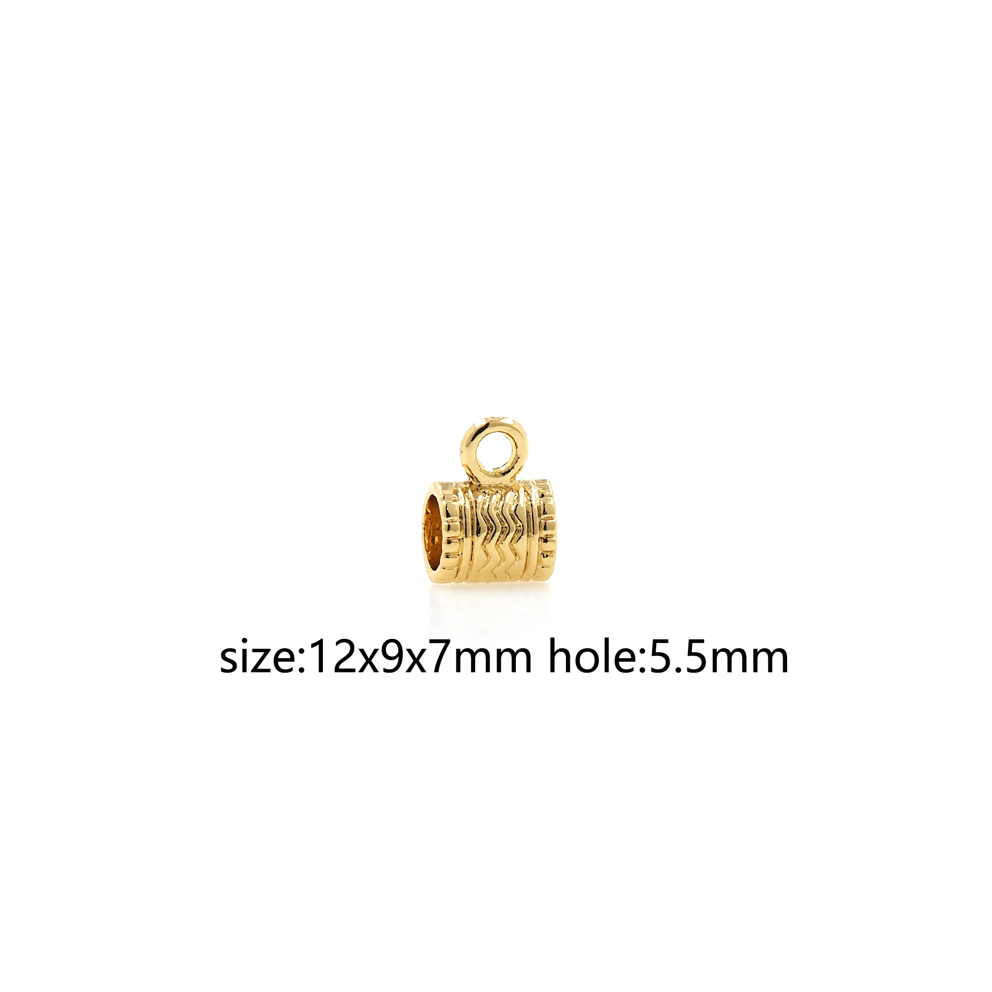 5pcs 18K Gold Filled Tube Spacer Beads,Barrel Beads for Bracelet Jewelry Necklace Making Supply