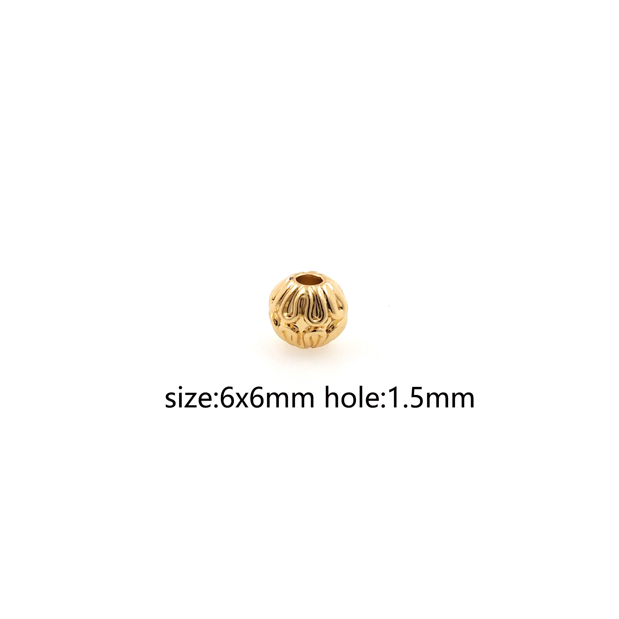 5pcs 18K Gold Filled Round Spacer Beads,Gold Ball Beads,Ball Bead for Bracelet Jewelry Necklace Making Supply