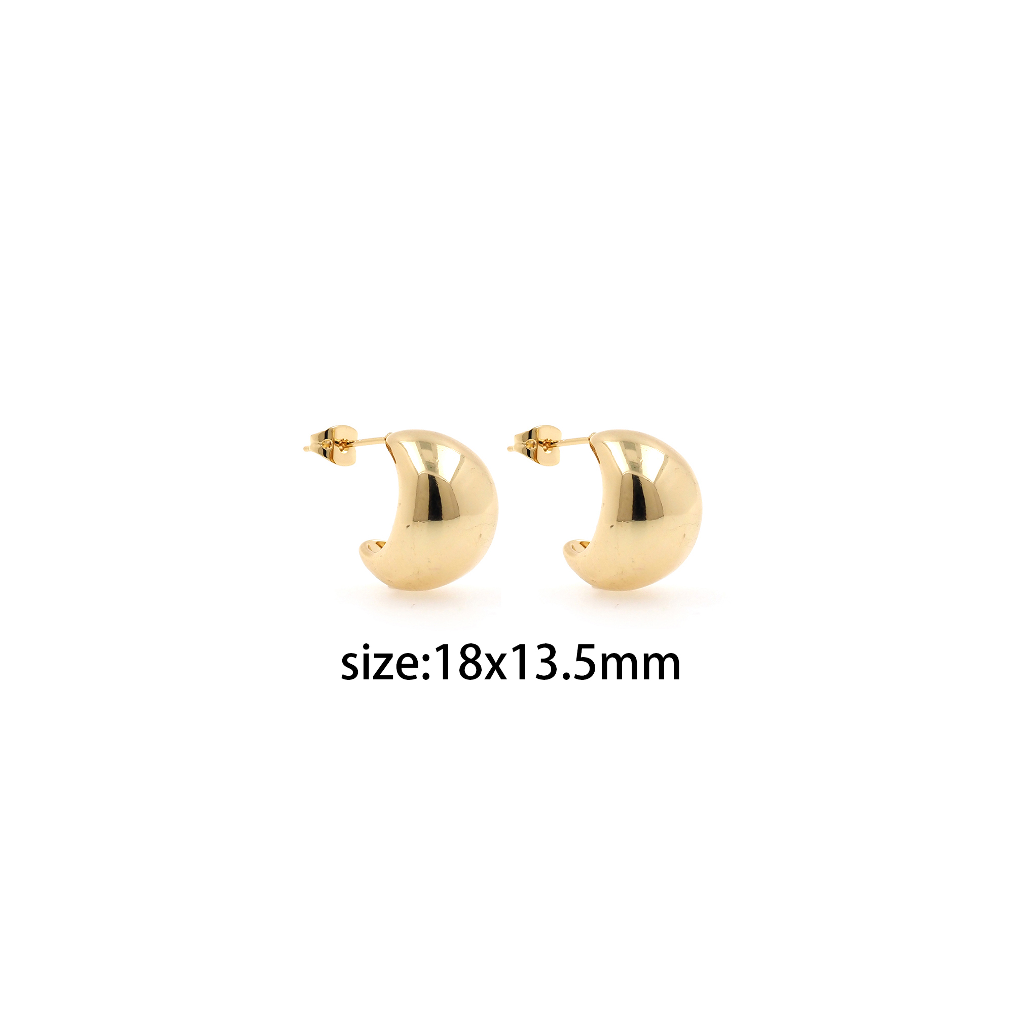 18K Gold Filled Thick Stud Earrings,Dainty Earrings,Gold Stud Earrings,Minimalist Earrings