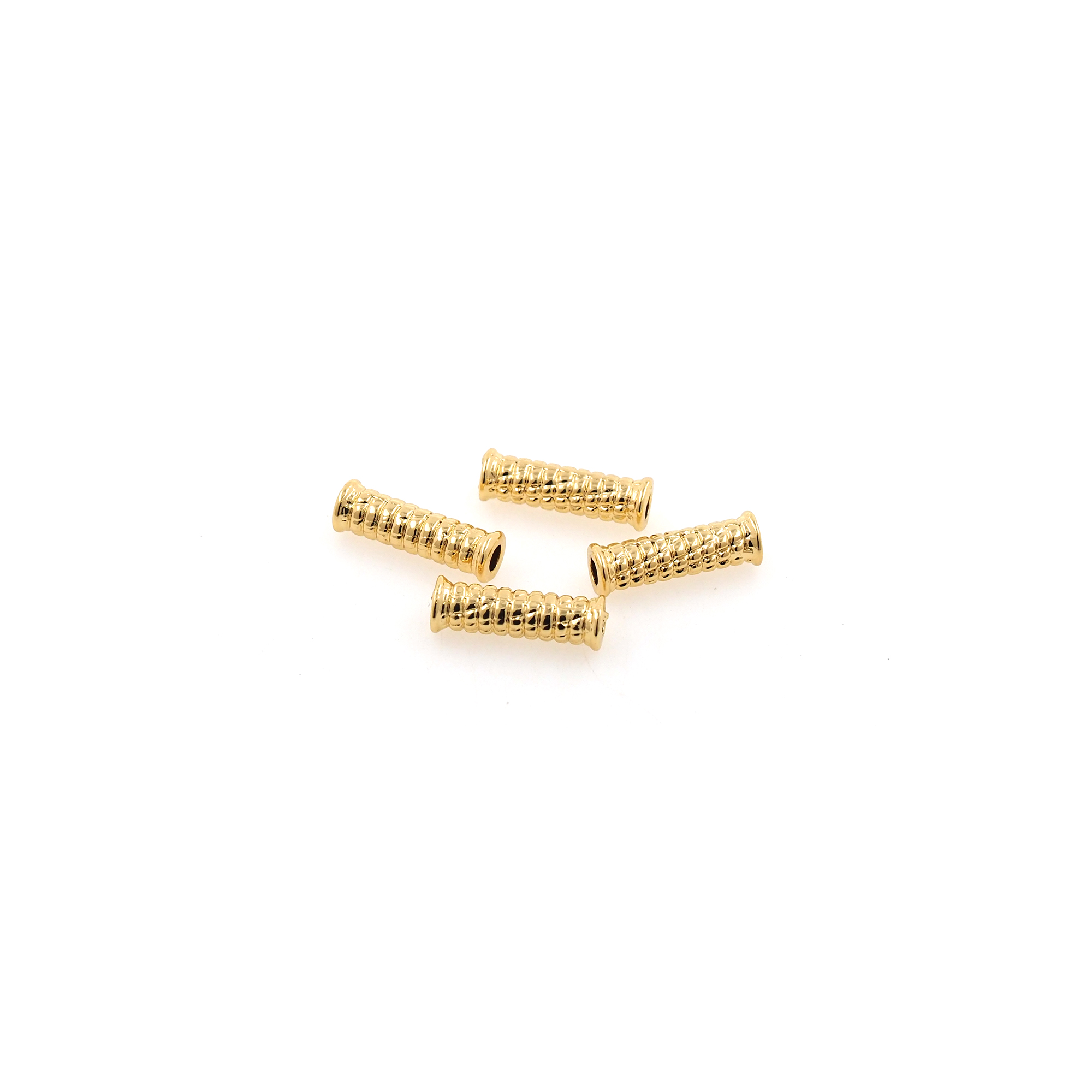 5pcs 18K Gold Filled Tube Spacer Beads,Barrel Beads for Bracelet Jewelry Necklace Making Supply