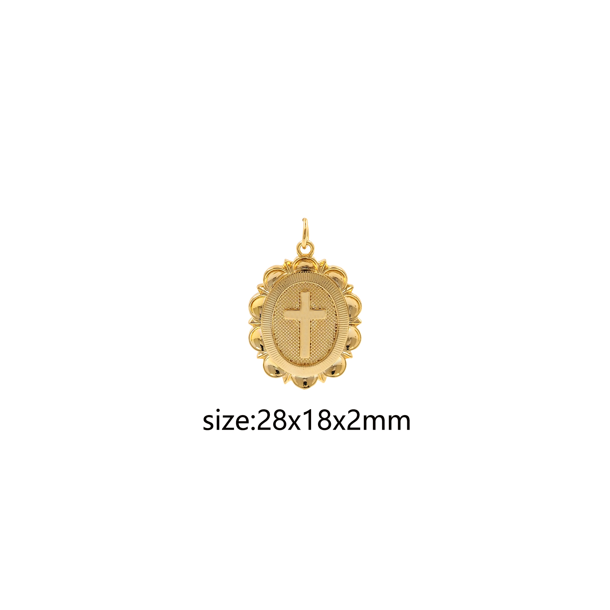 Religious Pendant,18K Gold Filled Cross Charm Earrings Necklace for DIY Jewelry Making Supply
