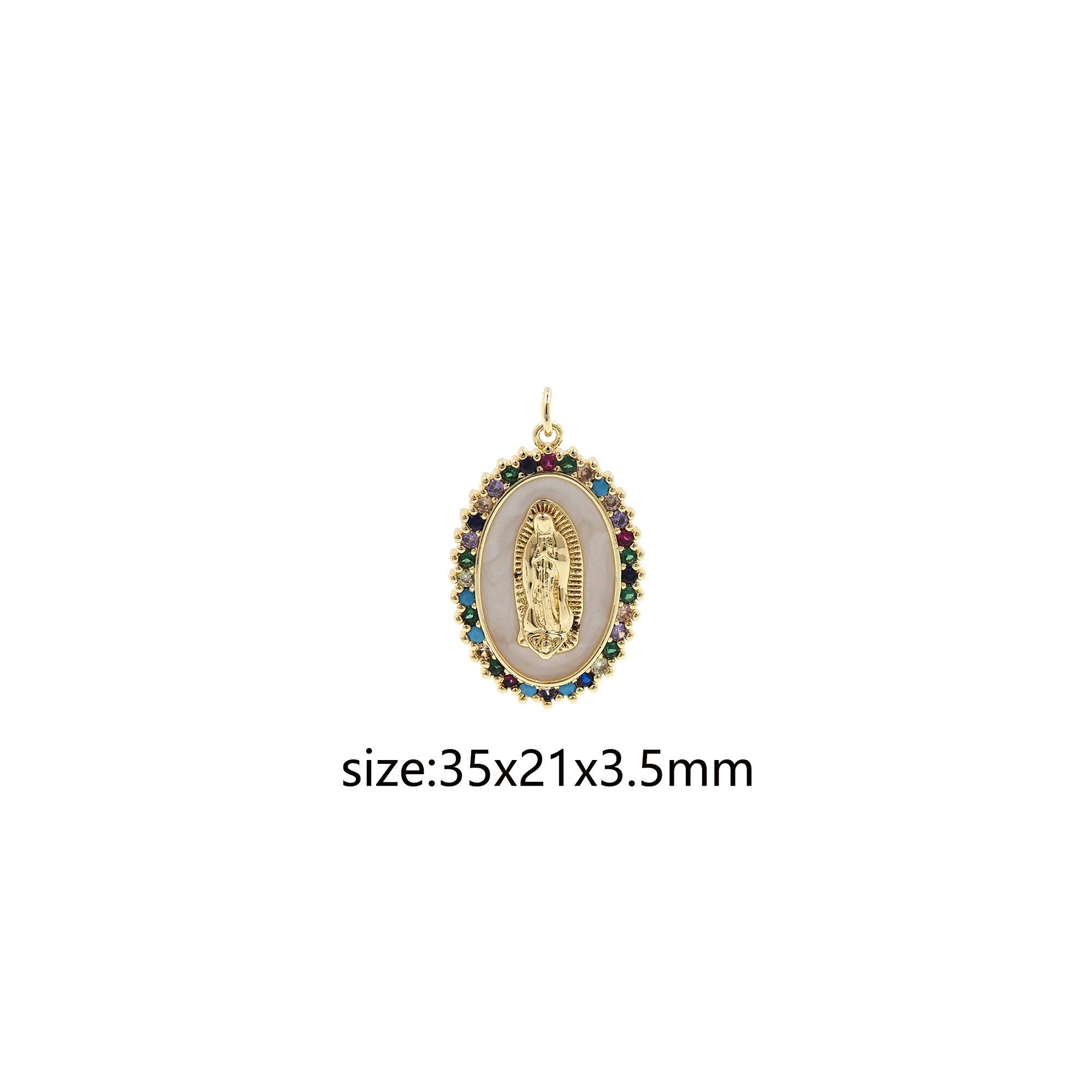 18K Gold Filled Maria Pendant,Religious Chamr Earrings Necklace for DIY Jewelry Making Supply