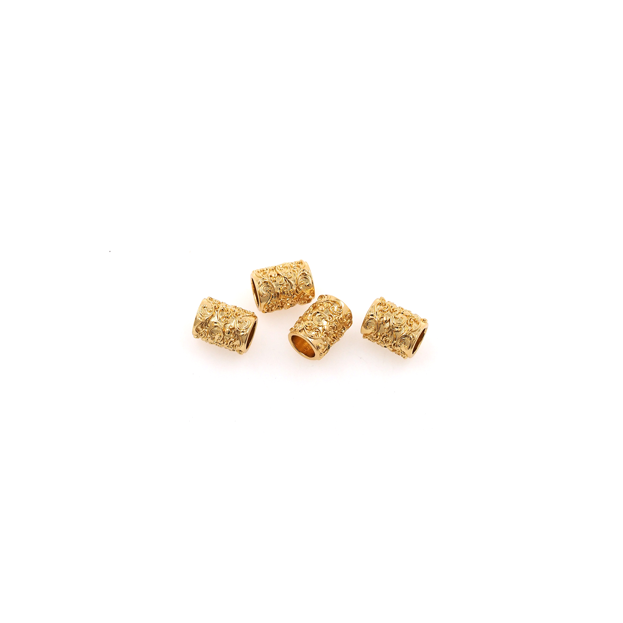 18K Gold Filled Tube Spacer Beads,Barrel Beads for Bracelet Jewelry Necklace Making Supply