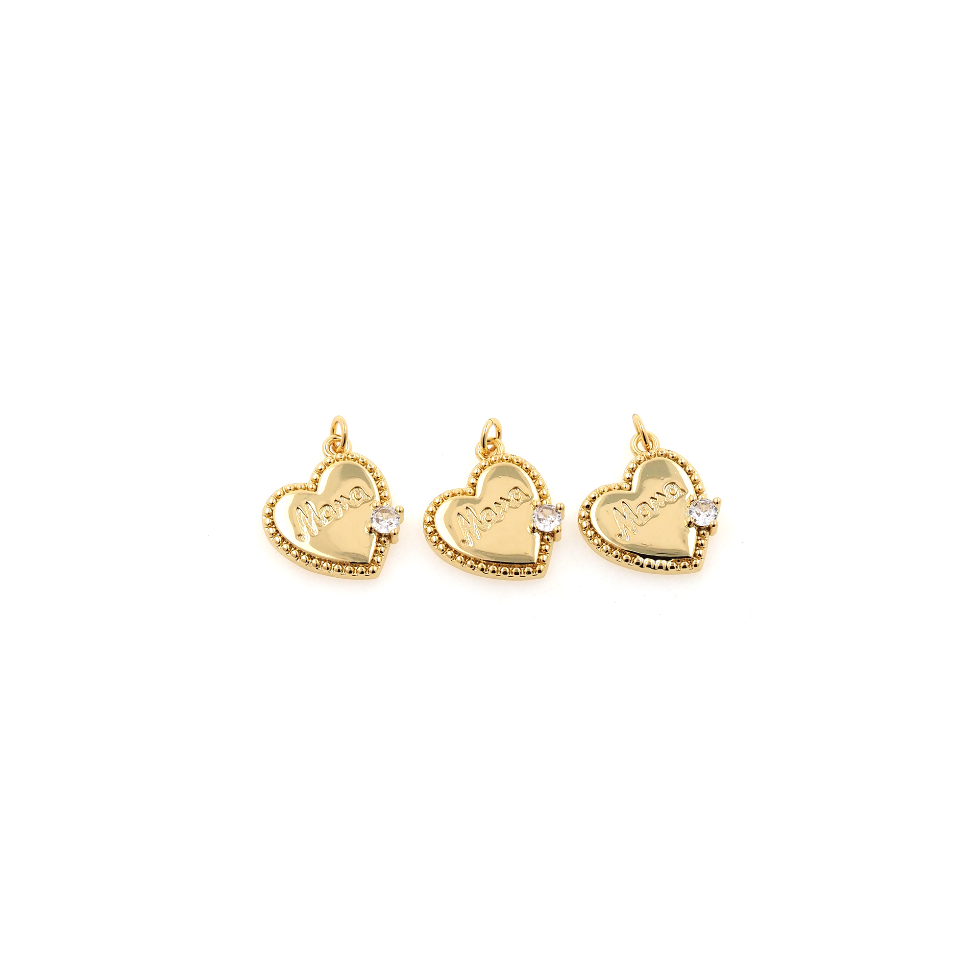 18K Gold Filled Mama Pendant,Heart Mama Charm Earrings Necklace for DIY Jewelry Making Supply