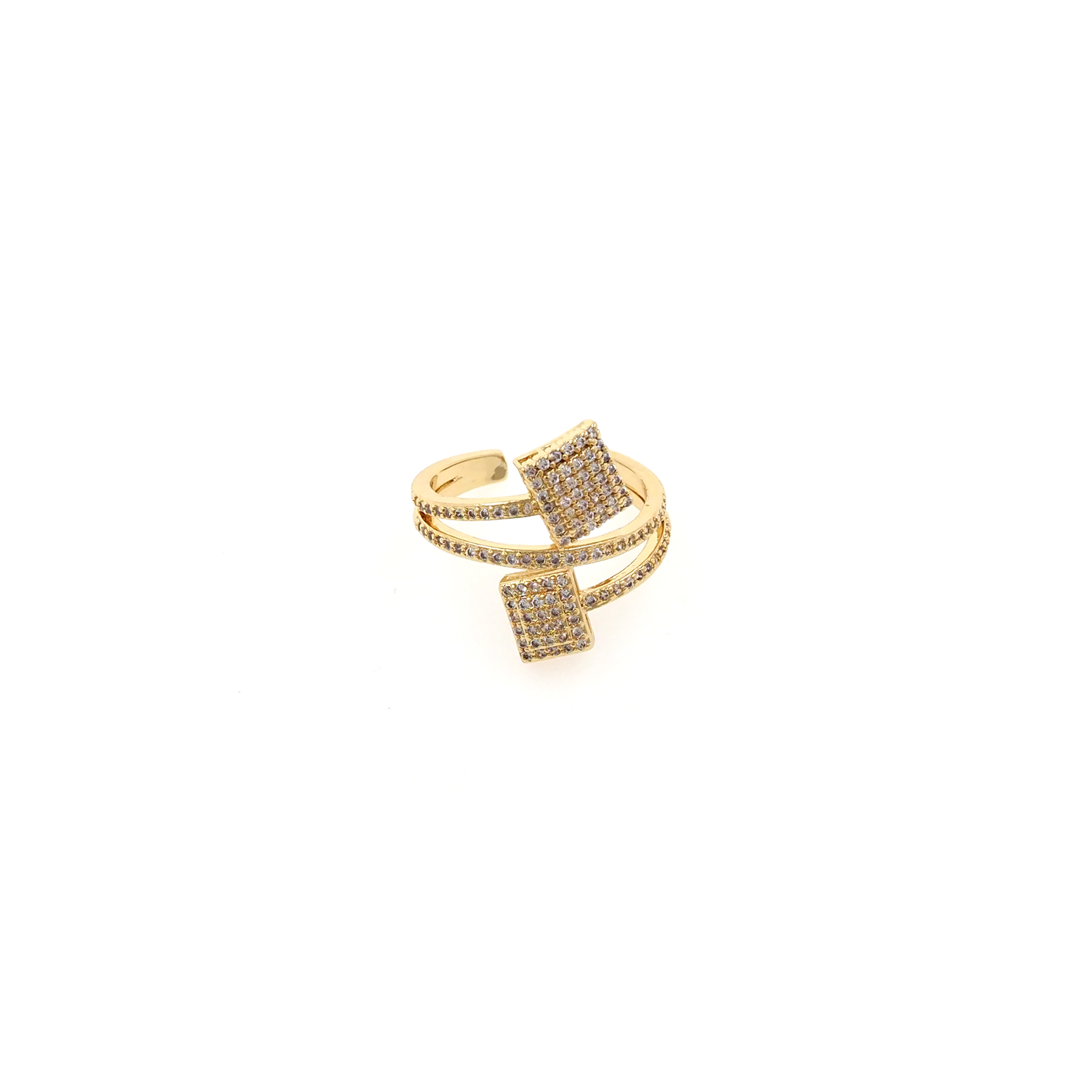 18K Gold Filled Square CZ Ring,Minimalist Ring,Dainty Zirconia Ring,Open Ring,Adjustable Ring
