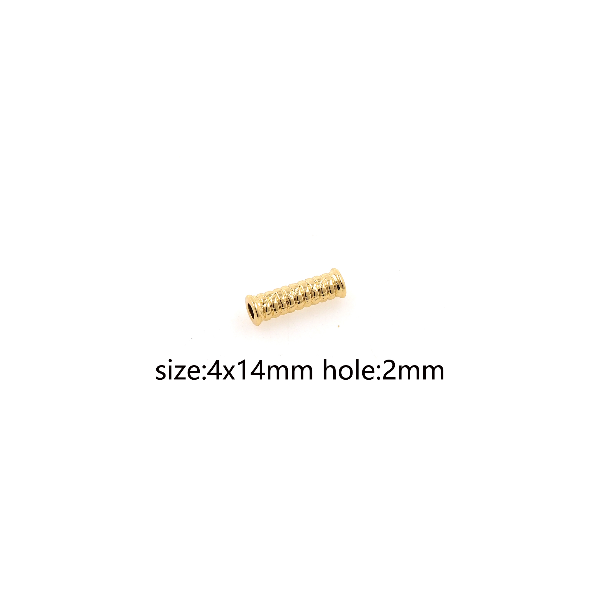 5pcs 18K Gold Filled Tube Spacer Beads,Barrel Beads for Bracelet Jewelry Necklace Making Supply