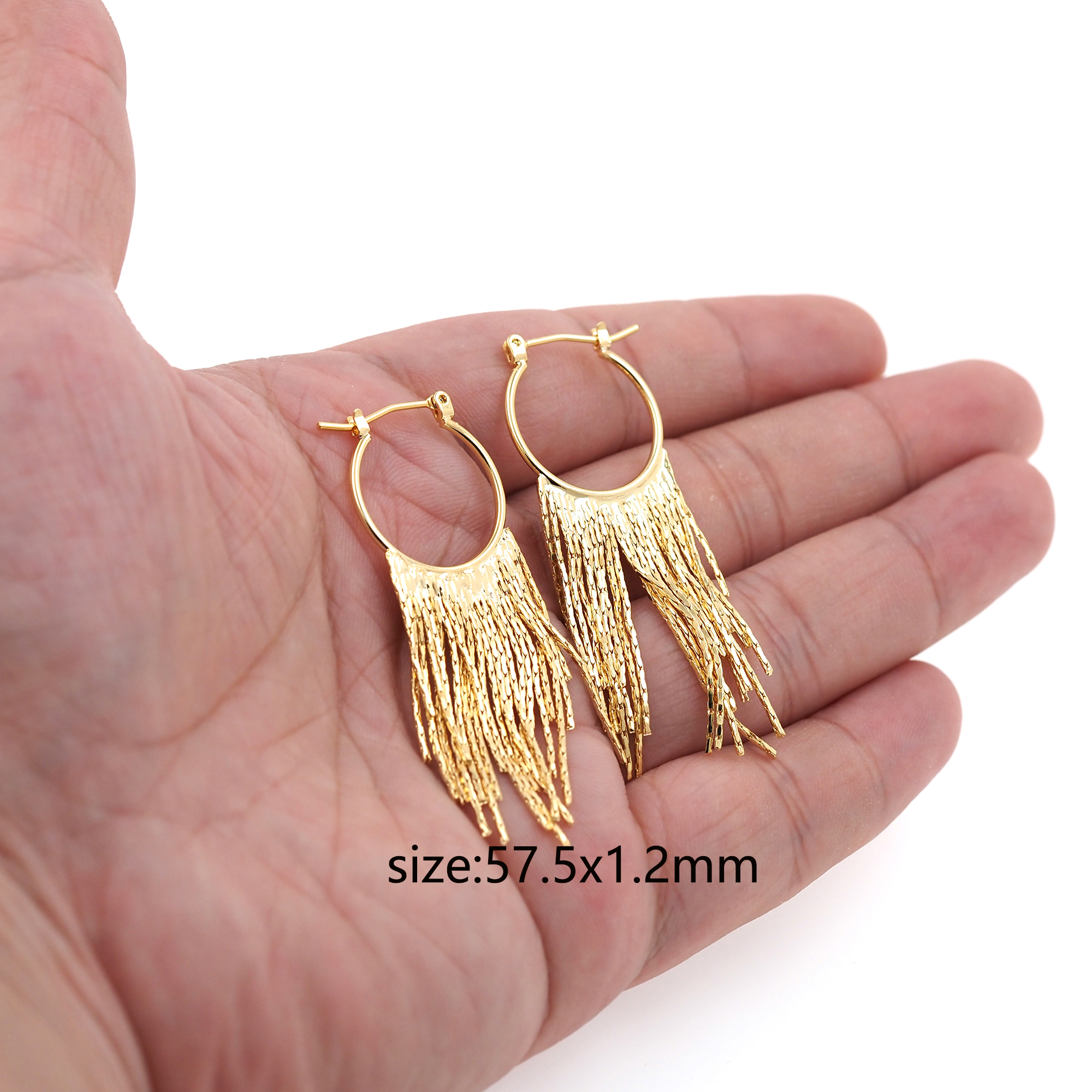 18K Gold Filled Round Hoop Earrings,Dangle Earrings,Tassel Hoops,Dainty Hoops Huggie,Minimalist Earrings