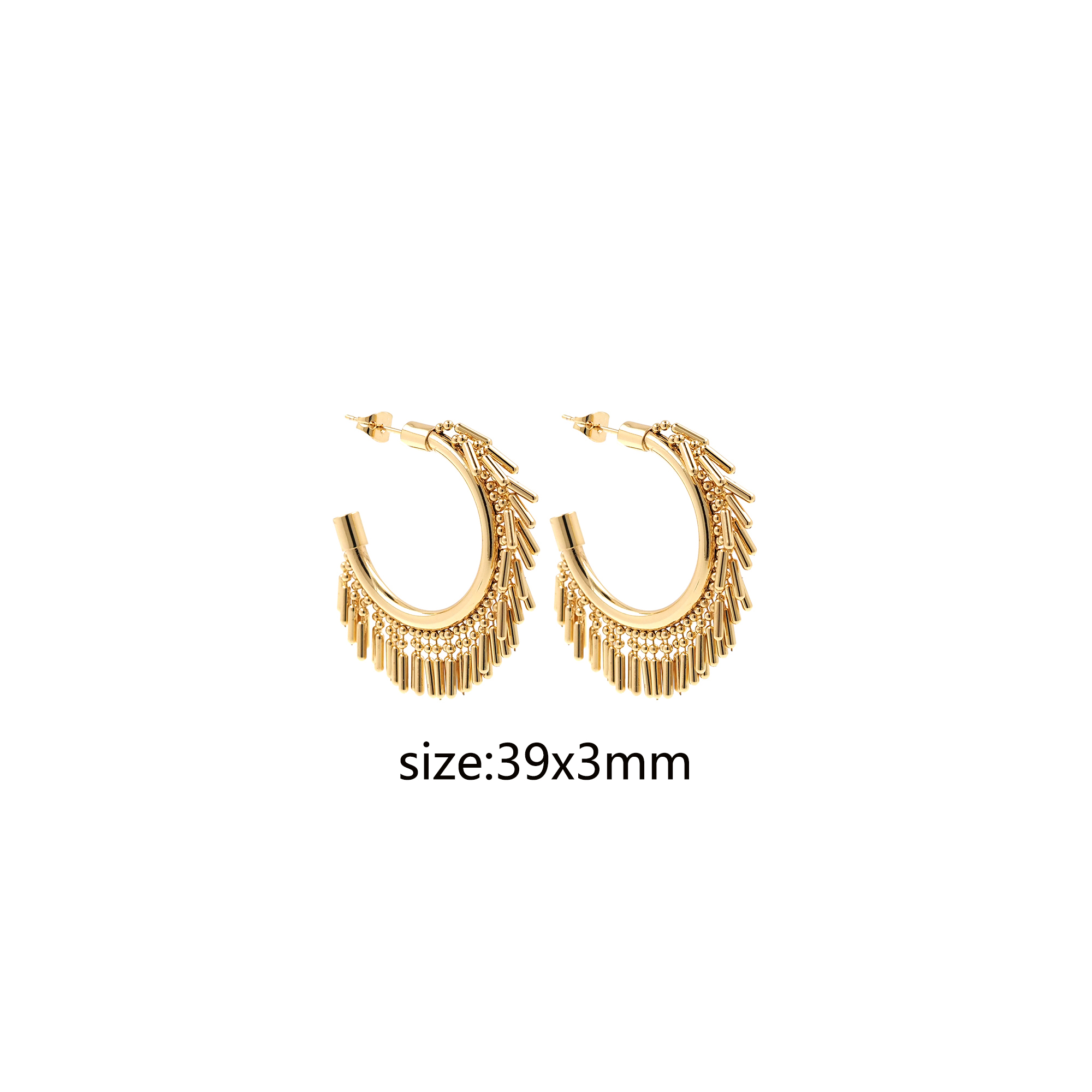 18K Gold Filled Round Hoop Earrings,Dangle Earrings,Tassel Hoops,Dainty Hoops Huggie,Minimalist Earrings