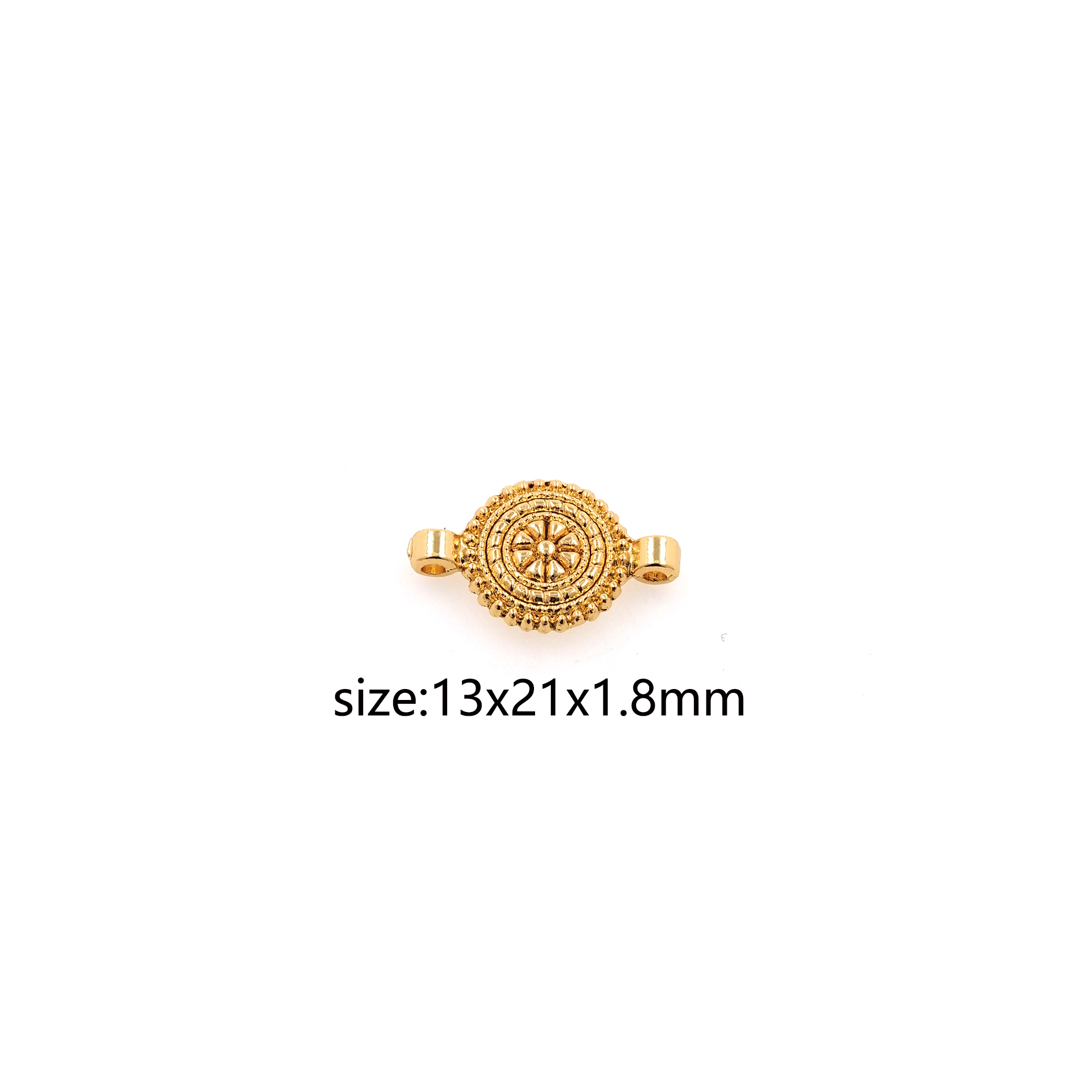 18K Gold Filled Round Connector,Disc Charm Necklace Bracelet for DIY Jewelry Making Supply