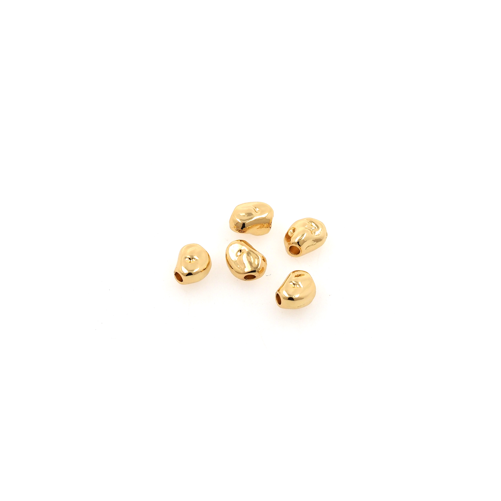 5pcs 18K Gold Filled Geometric Spacer Beads,Irregular Bead for Bracelet Jewelry Necklace Making Supply