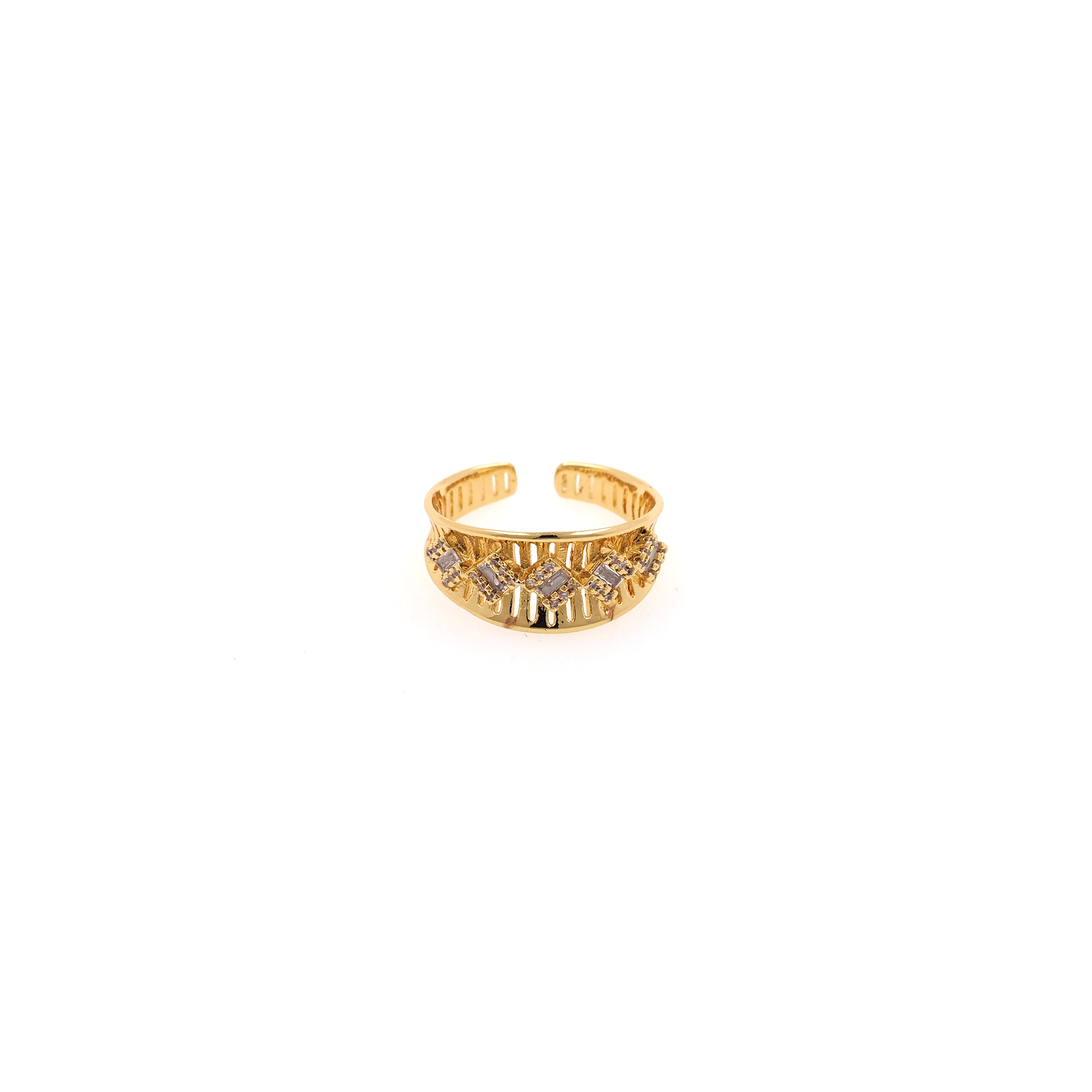 18K Gold Filled CZ Ring,Minimalist Ring,Dainty Zirconia Ring,Open Ring,Adjustable Ring