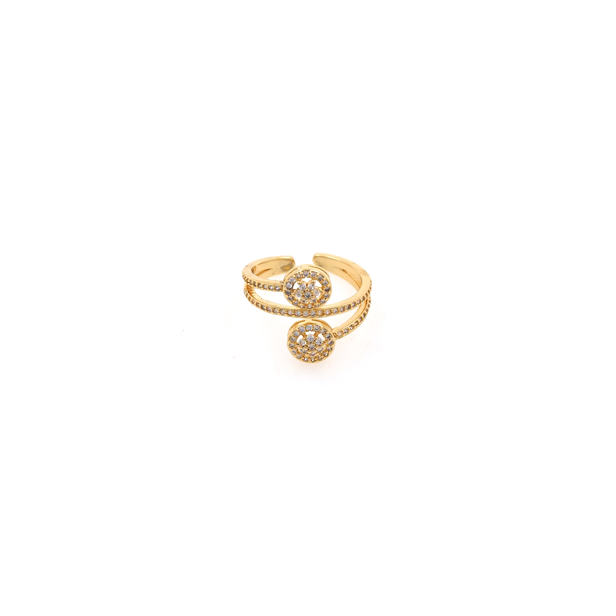 18K Gold Filled Round Ring,Minimalist Ring,Dainty Zirconia Ring,Open Ring,Adjustable Ring