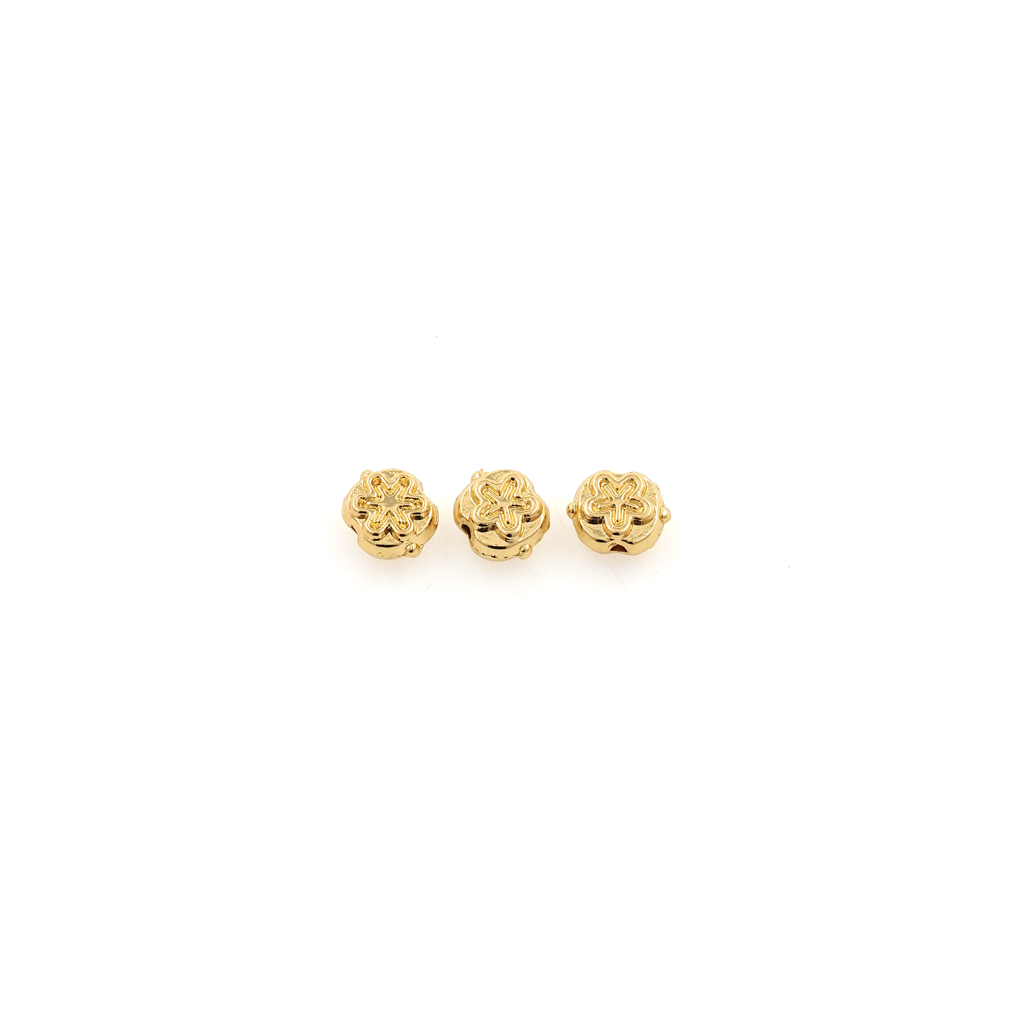 5pcs 18K Gold Filled Flower Spacer Beads,Floral Bead for Bracelet Jewelry Necklace Making Supply