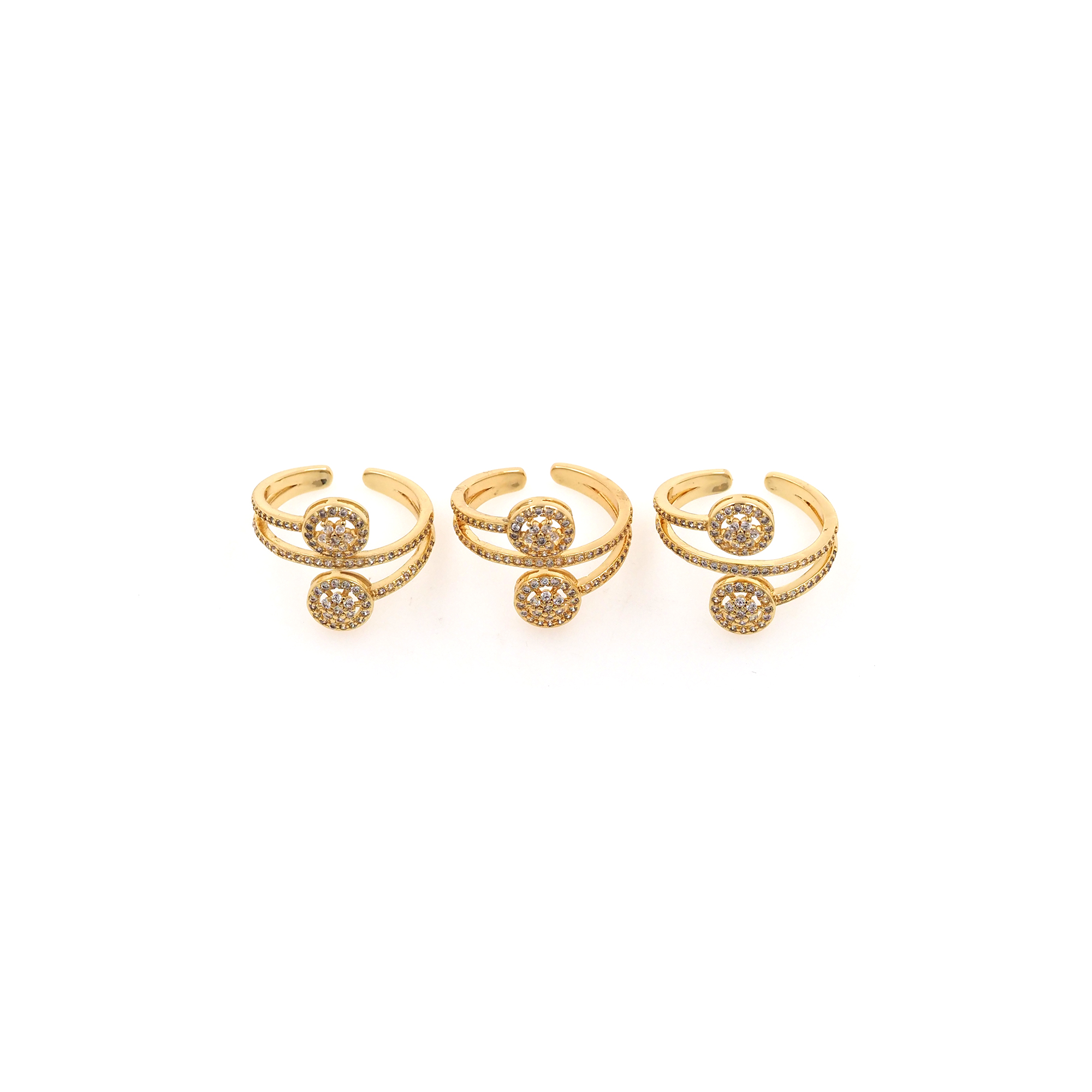 18K Gold Filled Round Ring,Minimalist Ring,Dainty Zirconia Ring,Open Ring,Adjustable Ring