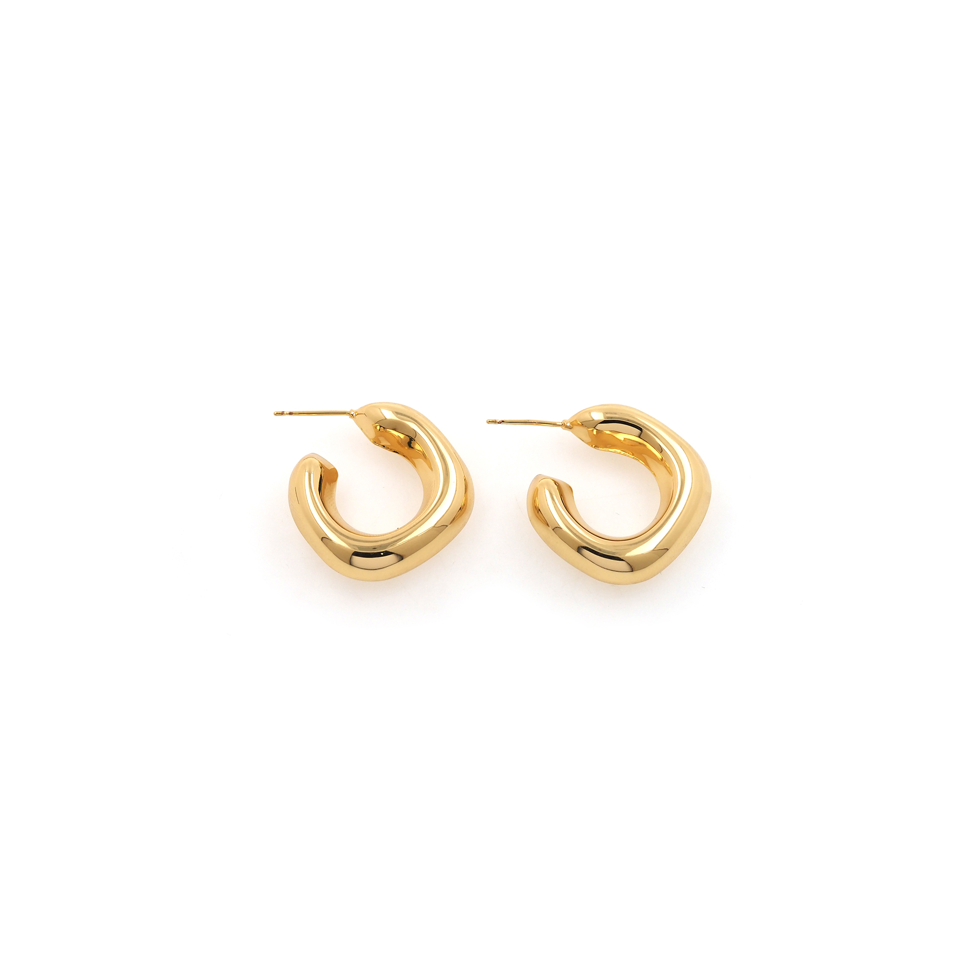 18K Gold Filled Thick Hoops Earrings,Dainty Hoops,Gold Huggies Hoop Earrings,Minimalist Earrings