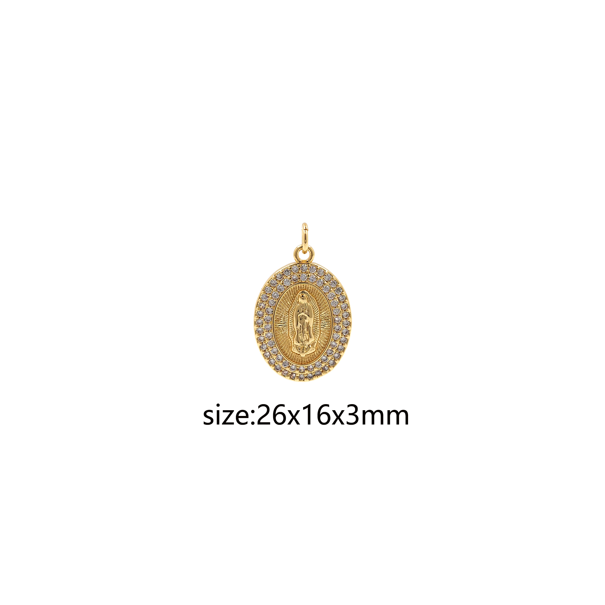 18K Gold Filled Virgin Mary Pendant,Religious Chamr Earrings Necklace for DIY Jewelry Making Supply