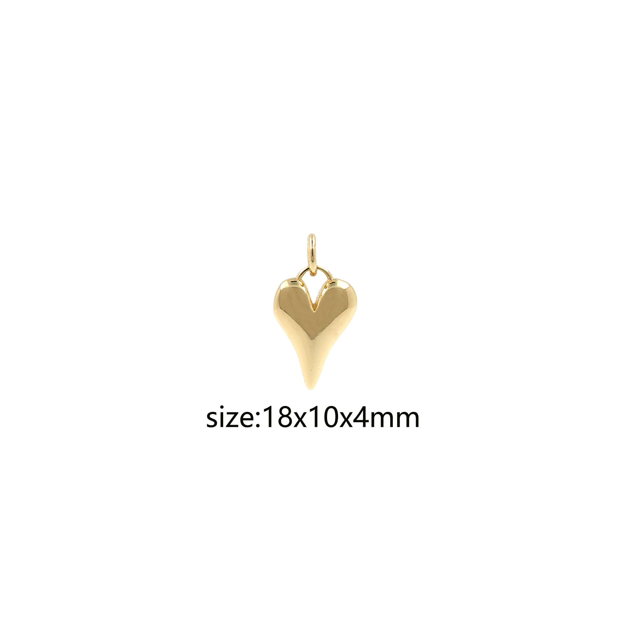 Dainty Heart Pendant,18K Gold Filled Heart Charm Earrings Necklace for DIY Jewelry Making Supply