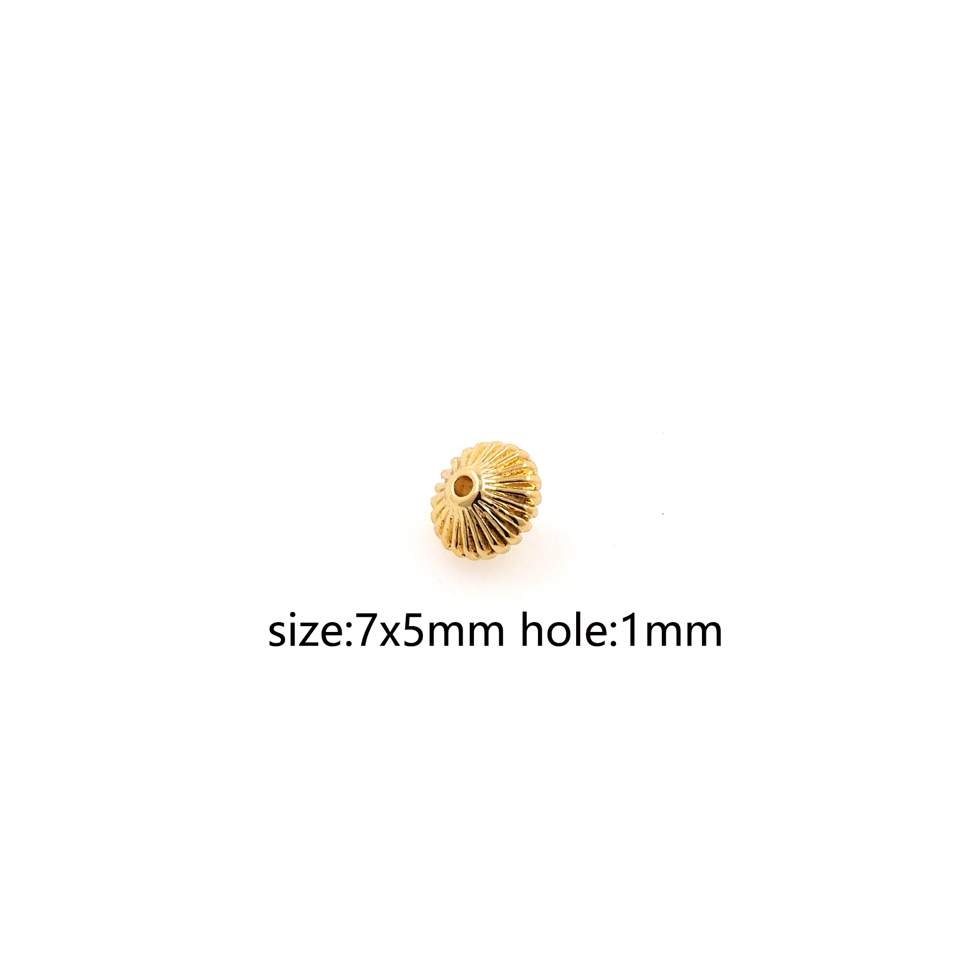 5pcs 18K Gold Filled Rhombus Spacer Beads,Flat Bead for Bracelet Jewelry Necklace Making Supply