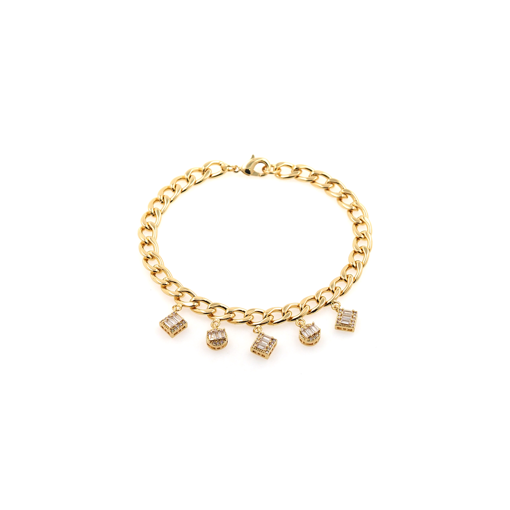 18K Gold Filled Cuban Link Chain Bracelet,Curb Chain,Gold Chain Bracelet,Ladies Bracelet,Gift For Her