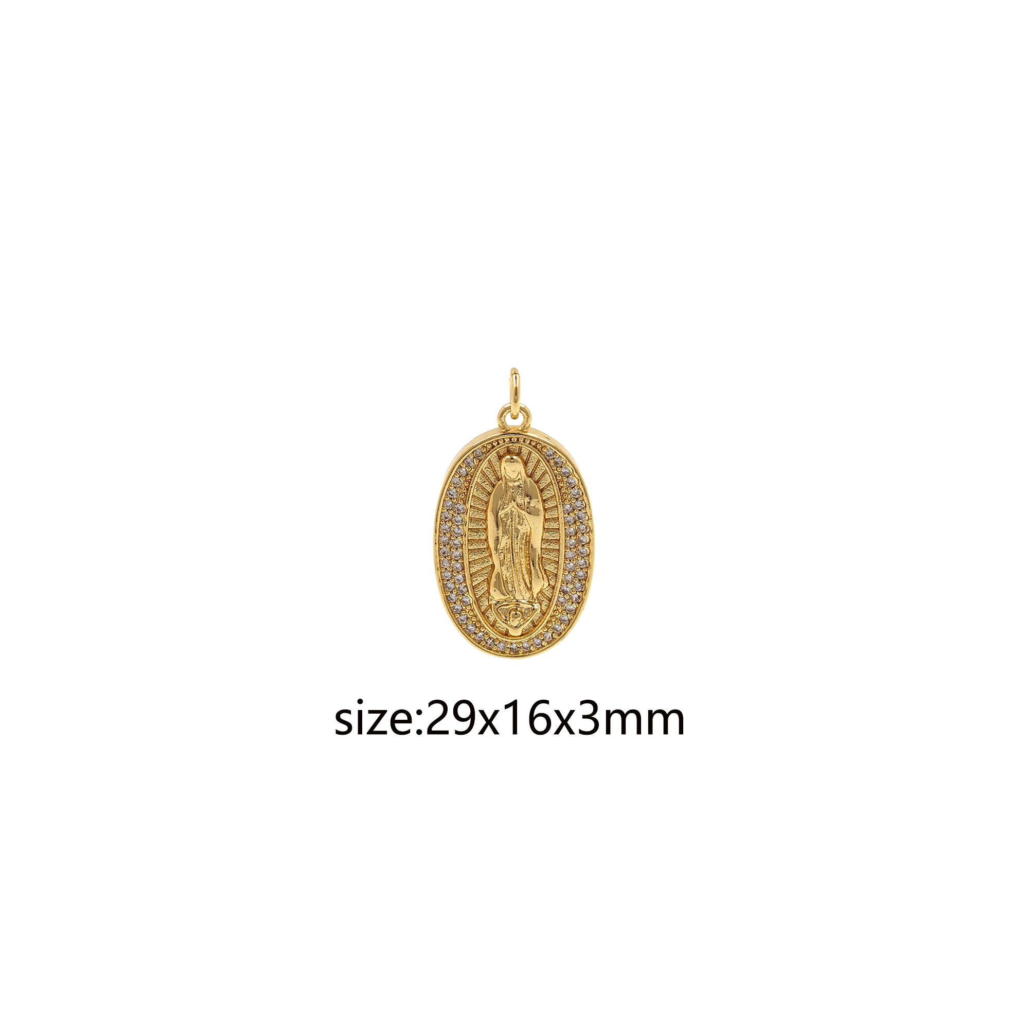 18K Gold Filled Virgin Mary Pendant,Religious Chamr Earrings Necklace for DIY Jewelry Making Supply