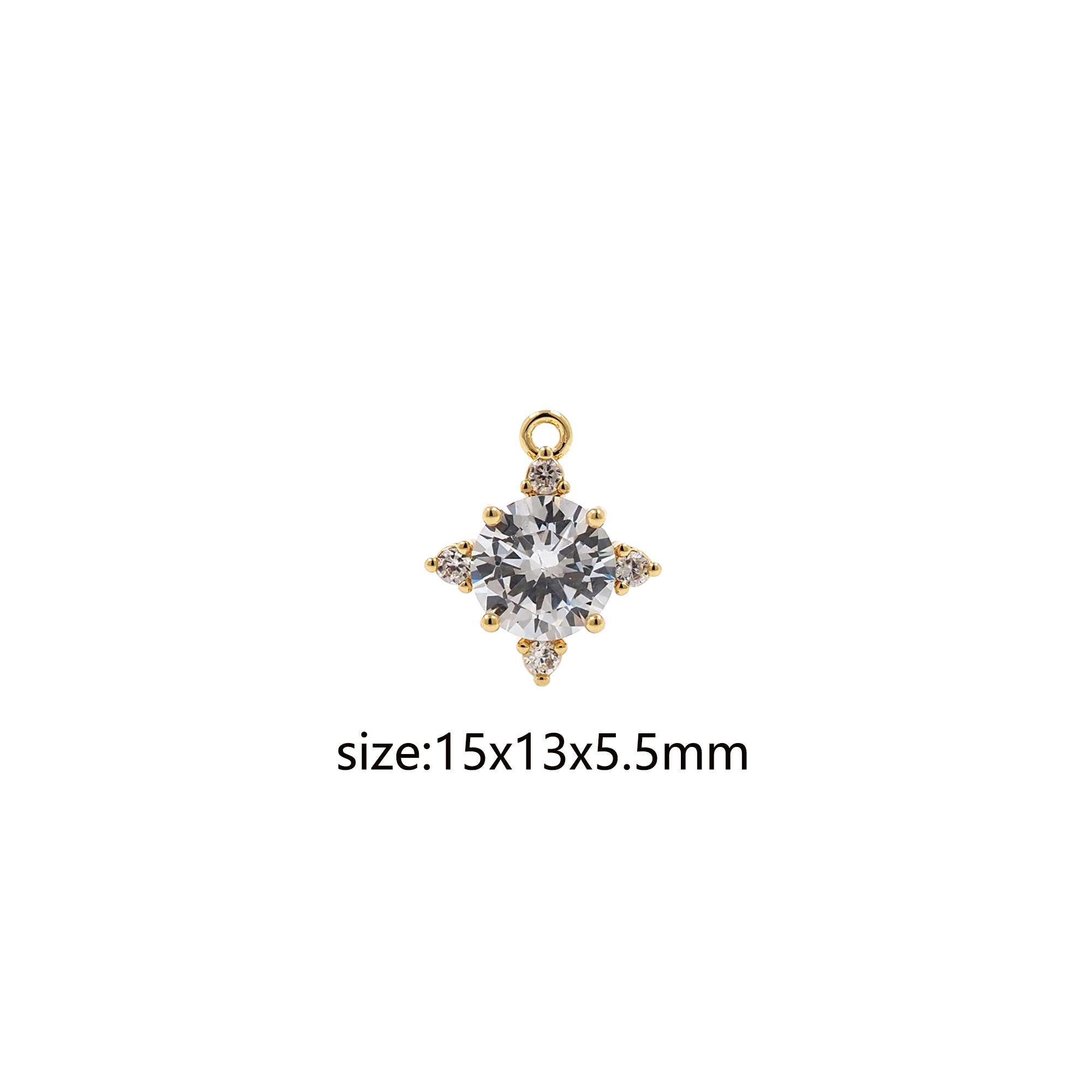 18K Gold Filled Star Pendant,CZ Micro Pave Celestial Charm Earrings Necklace for DIY Jewelry Making Supply