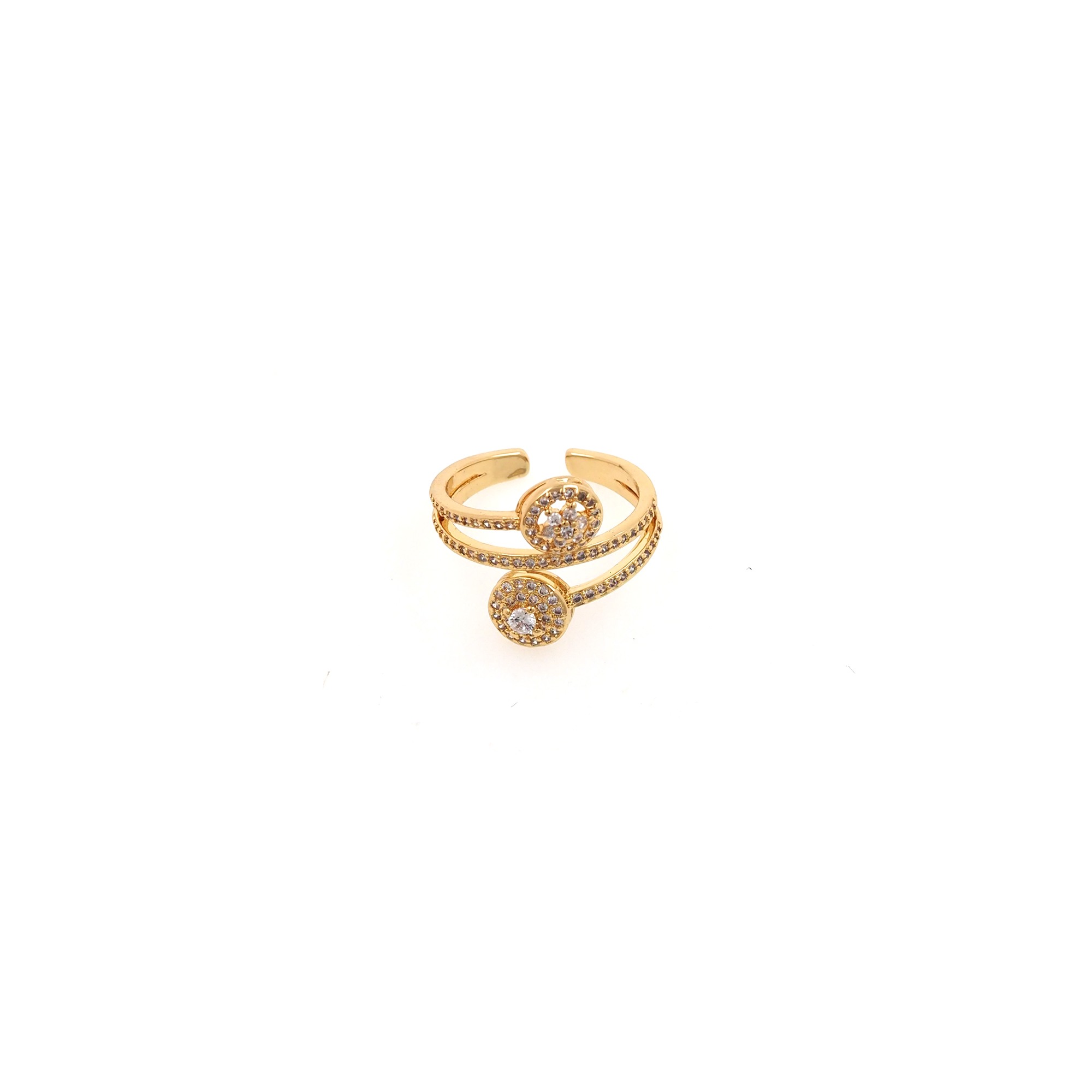 18K Gold Filled Round Ring,Minimalist Ring,Dainty Zirconia Ring,Open Ring,Adjustable Ring