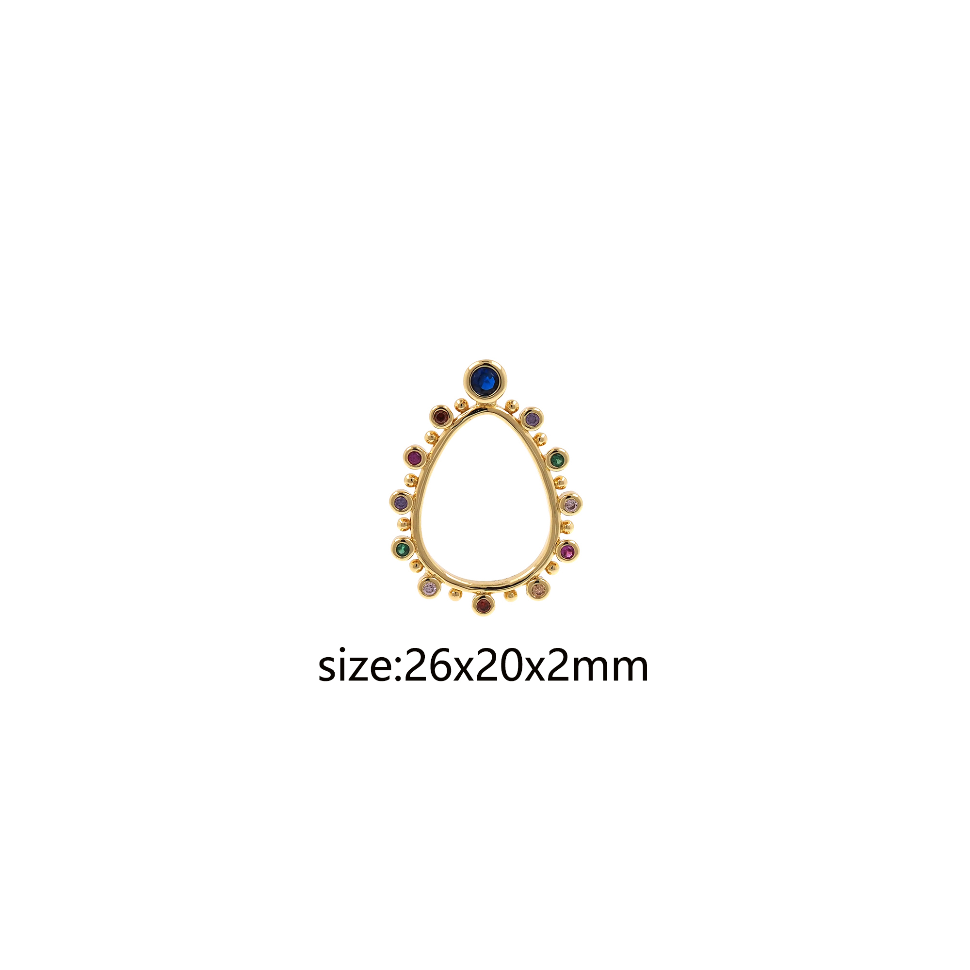 18K Gold Filled Water Drop Pendant,CZ Micro Pave Teardrop Charm Earrings Necklace for DIY Jewelry Making Supply