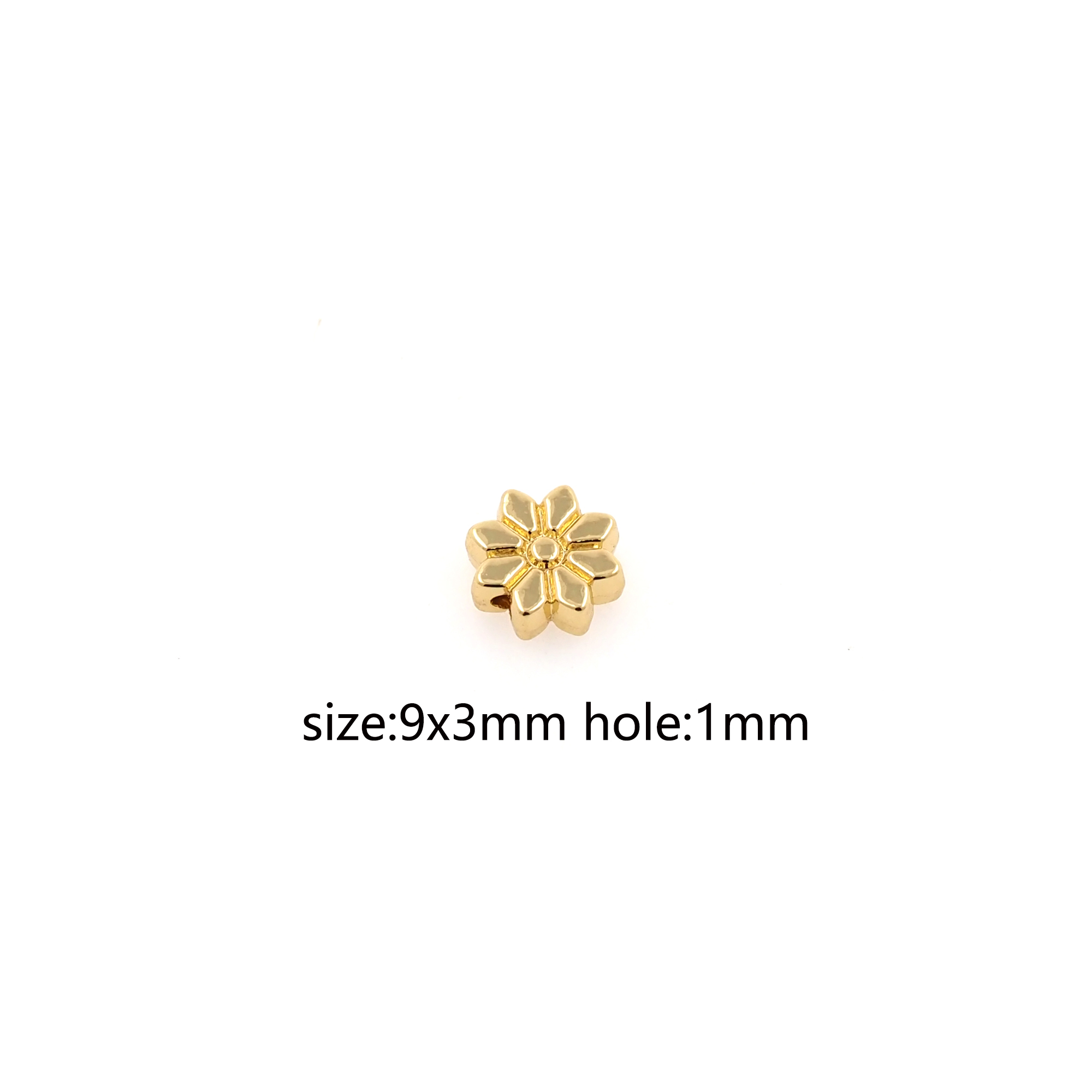 5pcs 18K Gold Filled Flower Spacer Beads,Floral Bead for Bracelet Jewelry Necklace Making Supply