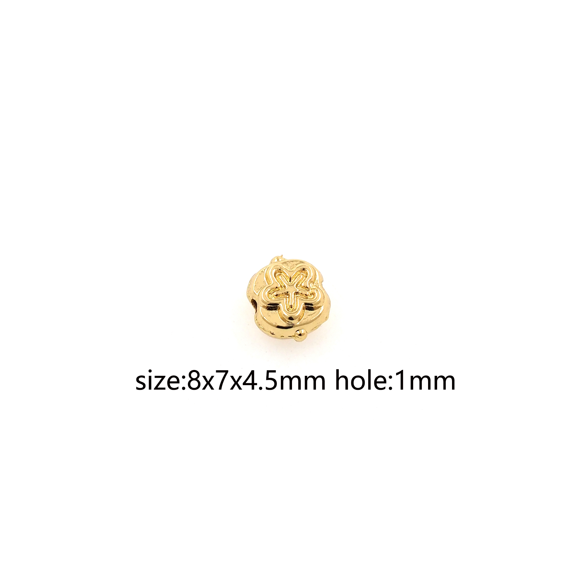 5pcs 18K Gold Filled Flower Spacer Beads,Floral Bead for Bracelet Jewelry Necklace Making Supply