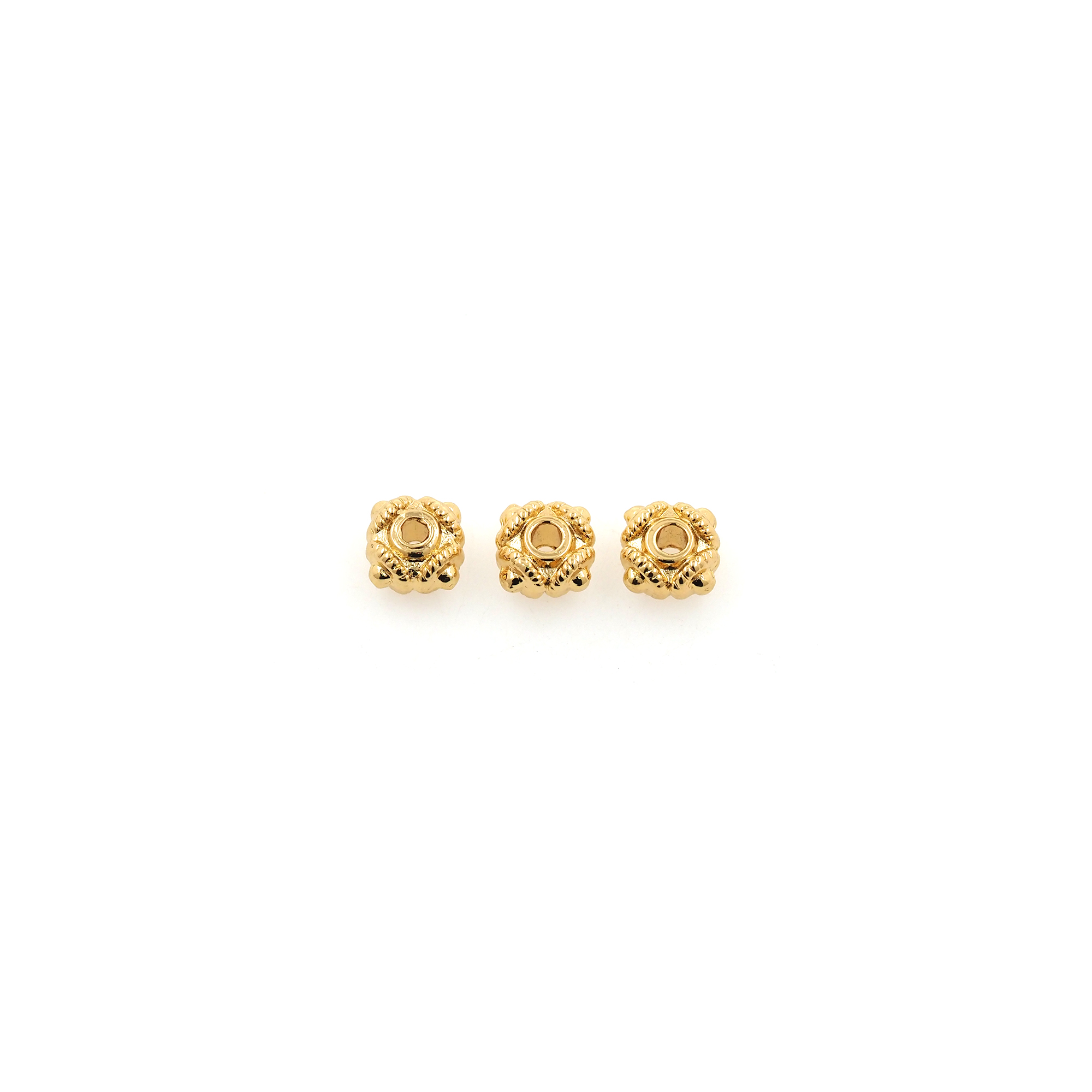 5pcs 18K Gold Filled Geometric Spacer Beads,Irregular Bead for Bracelet Jewelry Necklace Making Supply