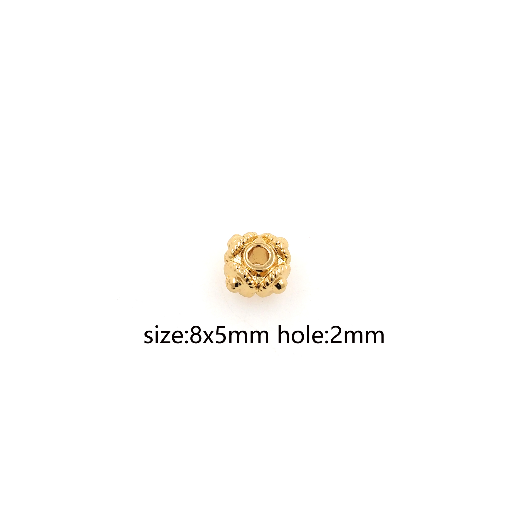 5pcs 18K Gold Filled Geometric Spacer Beads,Irregular Bead for Bracelet Jewelry Necklace Making Supply