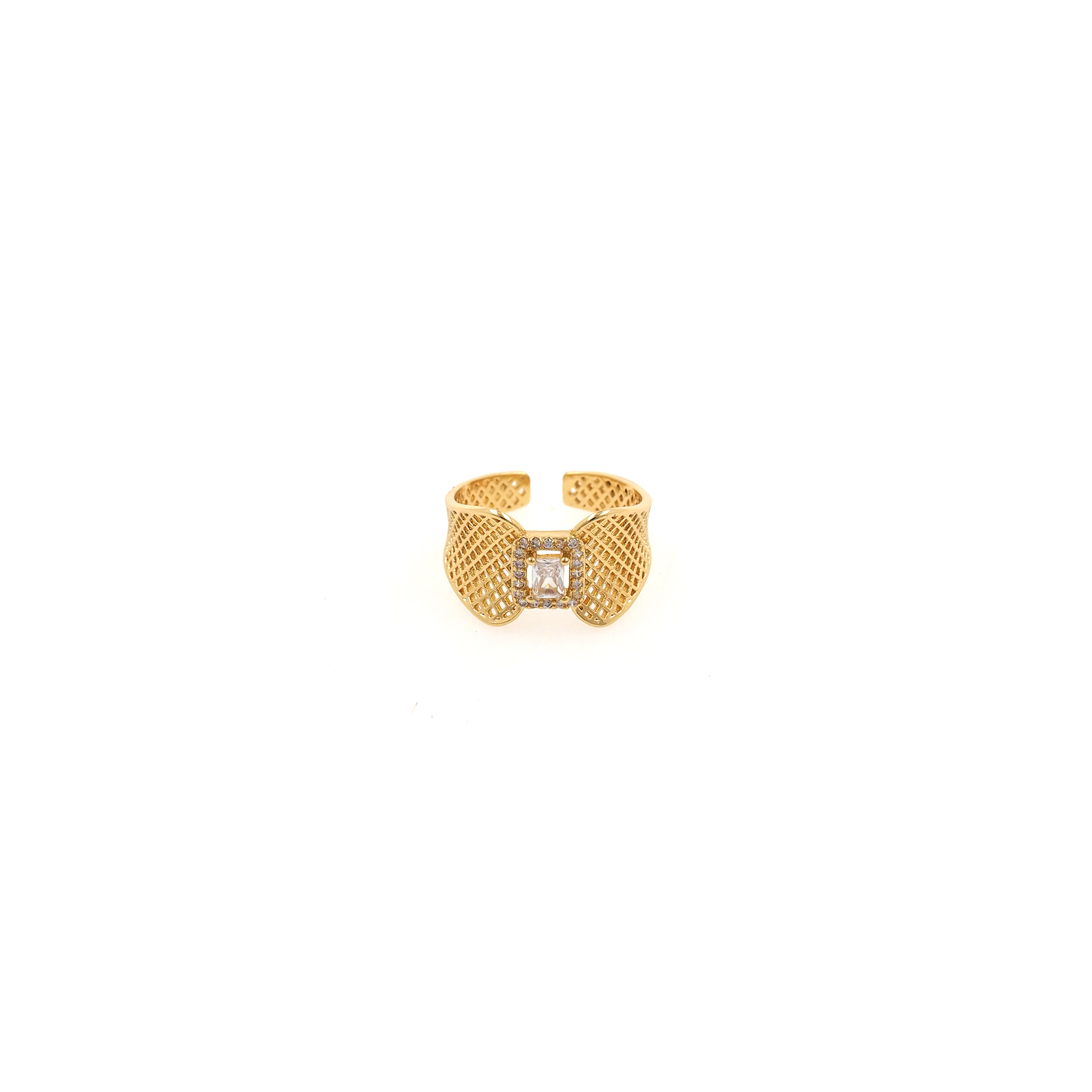 18K Gold Filled Minimalist Rings,Gold Thick Ring,Adjustable Ring,Dainty Mesh Ring,Open Ring