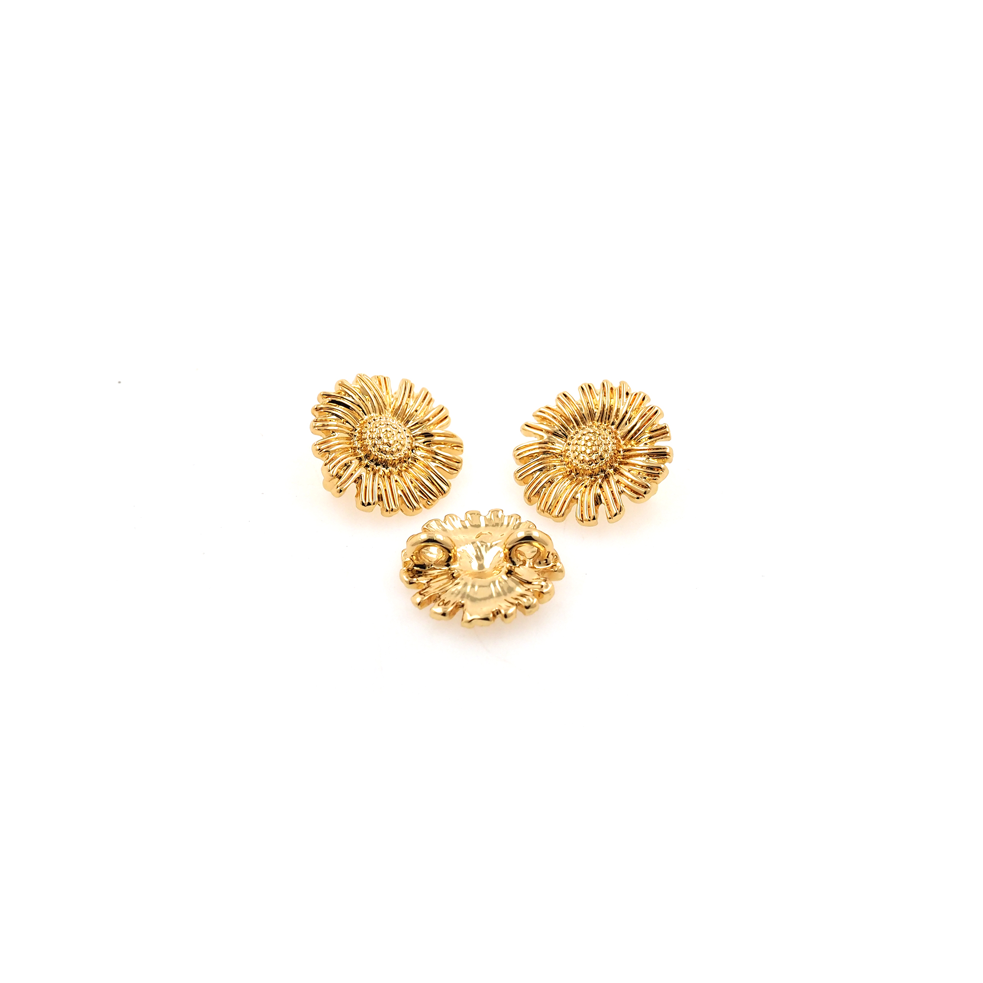 18K Gold Filled Flower Button Beads,Button Bead for Bracelet Jewelry Necklace Making Supply