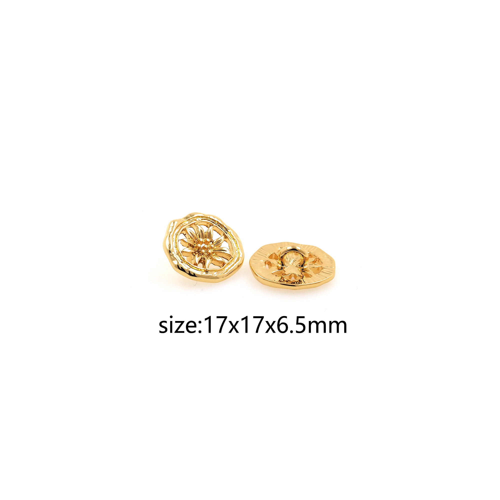 18K Gold Filled Flower Button Beads,Button Bead for Bracelet Jewelry Necklace Making Supply