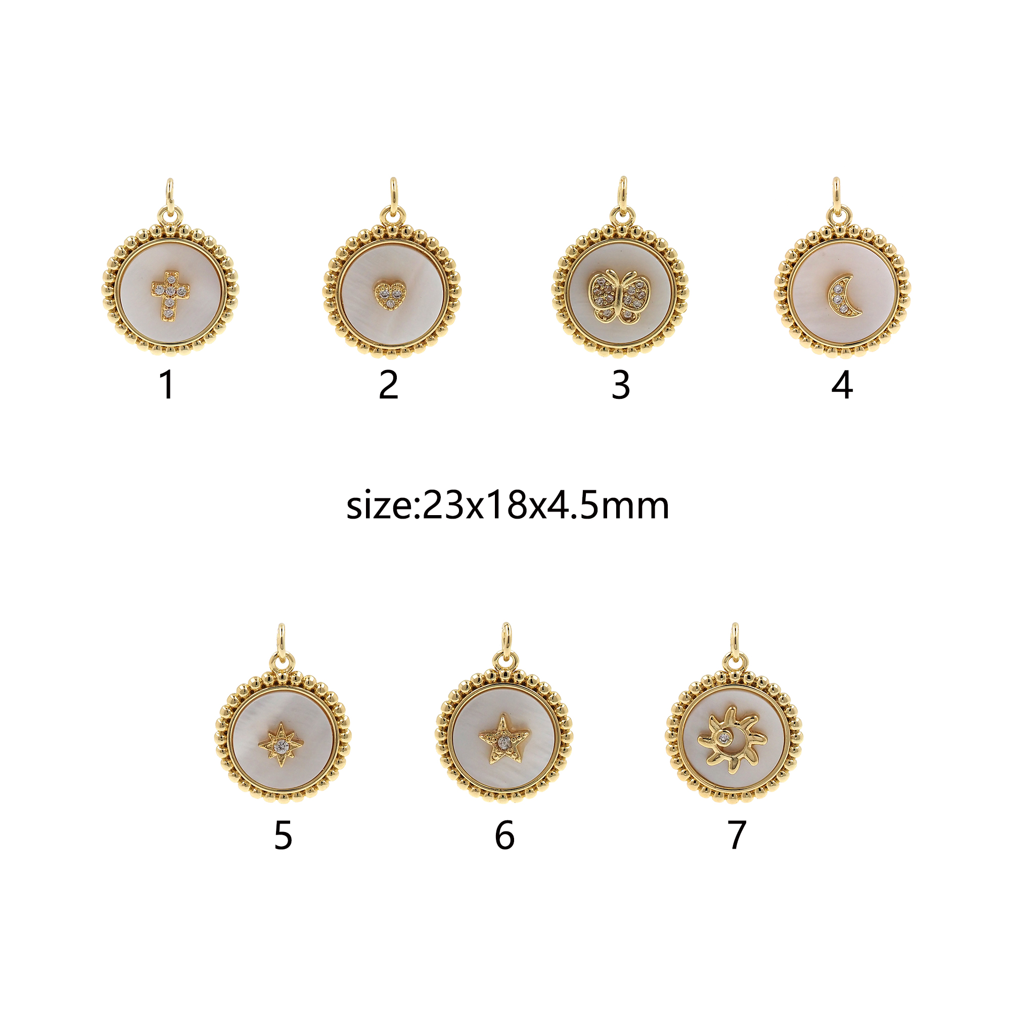 18K Gold Filled Cross Pendant,Heart Charm,Butterfly Earrings Necklace for DIY Jewelry Making Supply